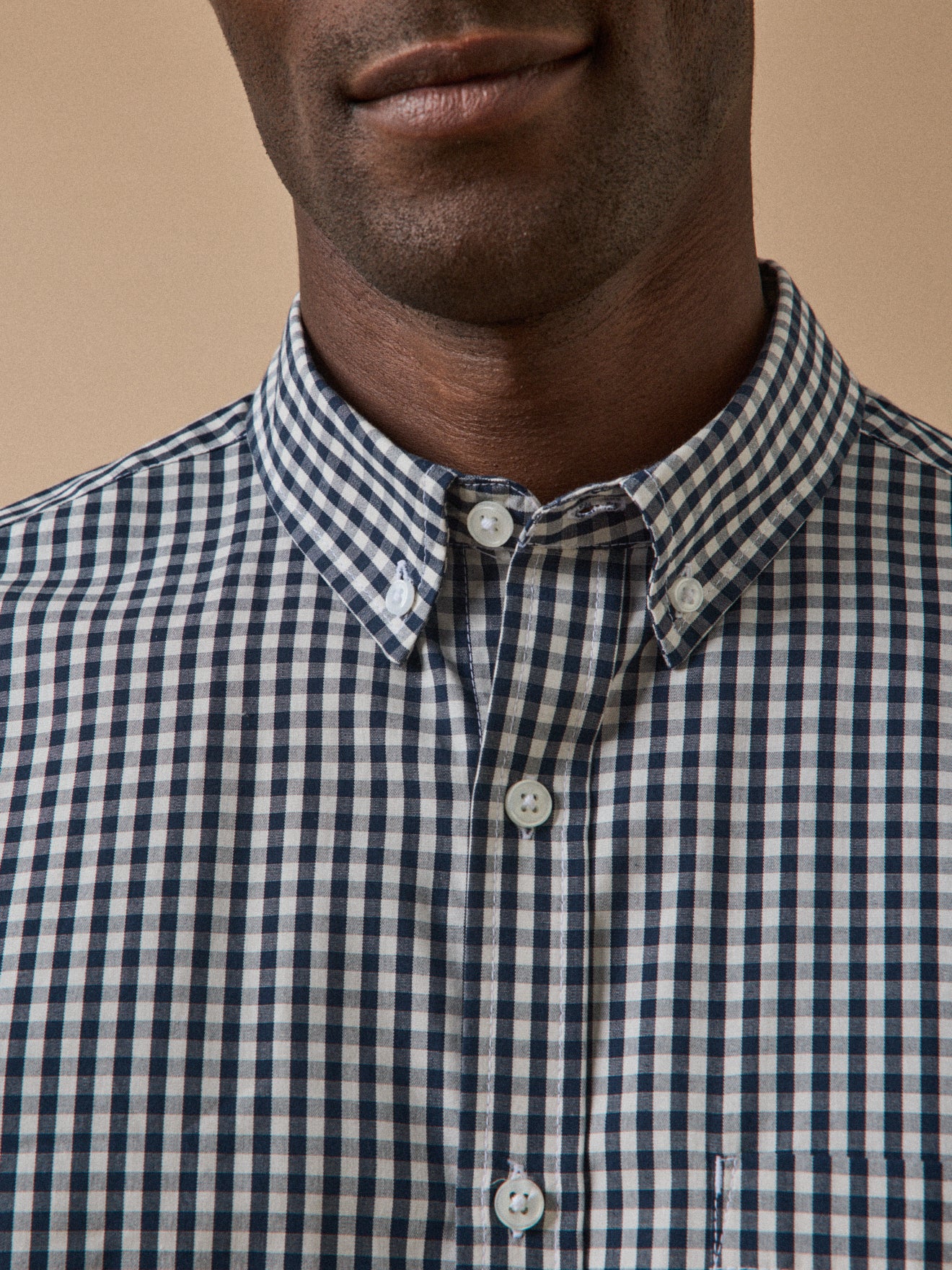 Men's ginghem check shirt with contemporary fit