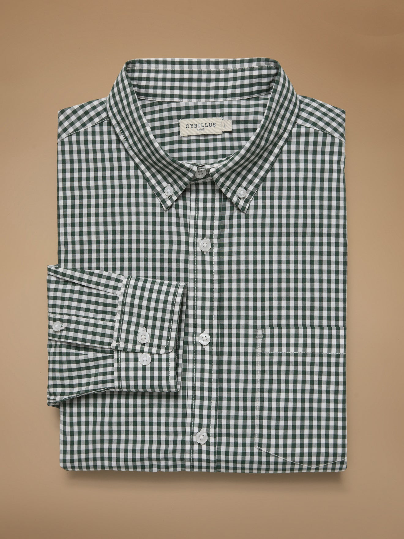 Men's ginghem check shirt with contemporary fit
