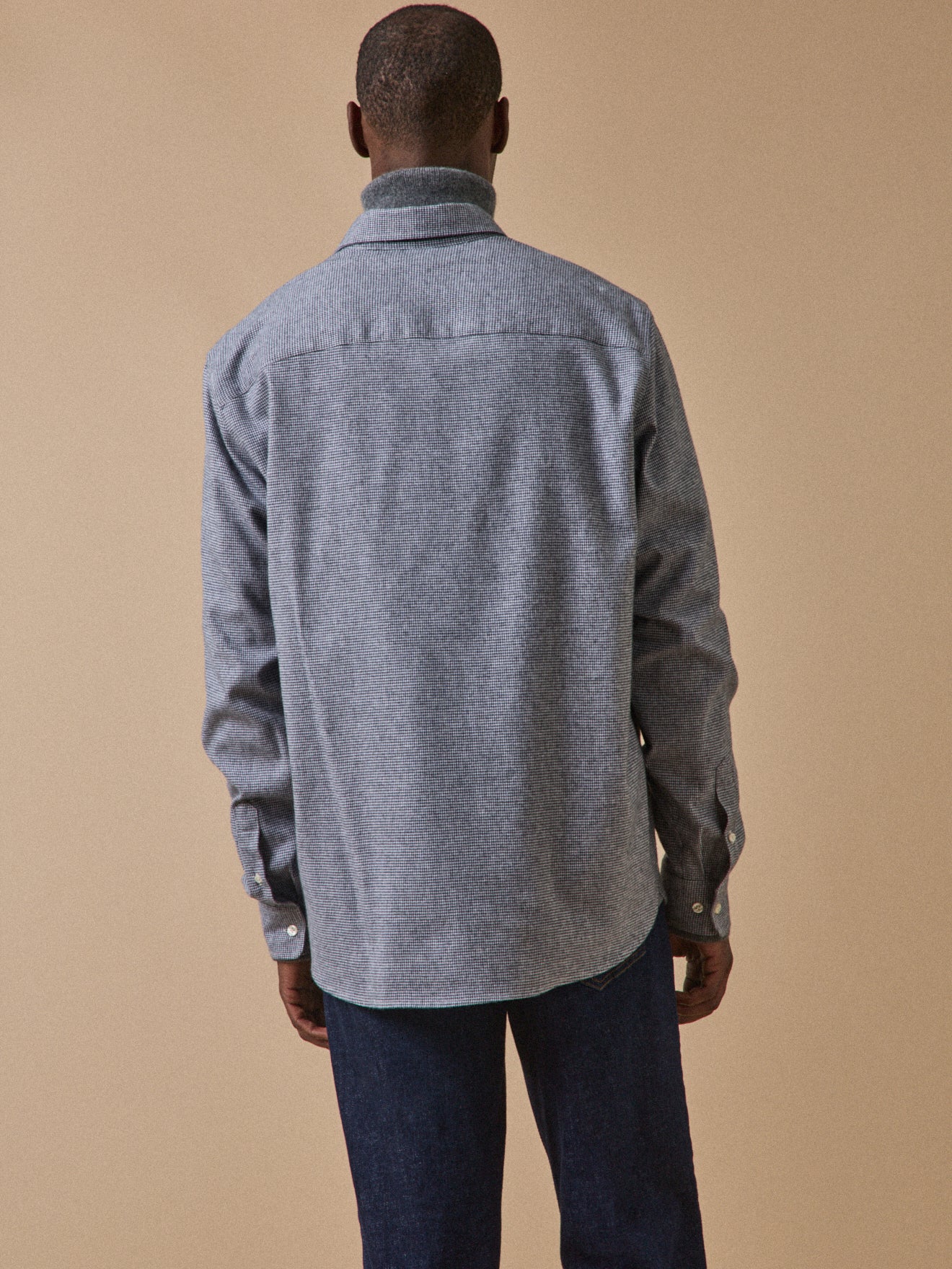 Chemise flanelle pied-de-puce homme coupe contemporaine