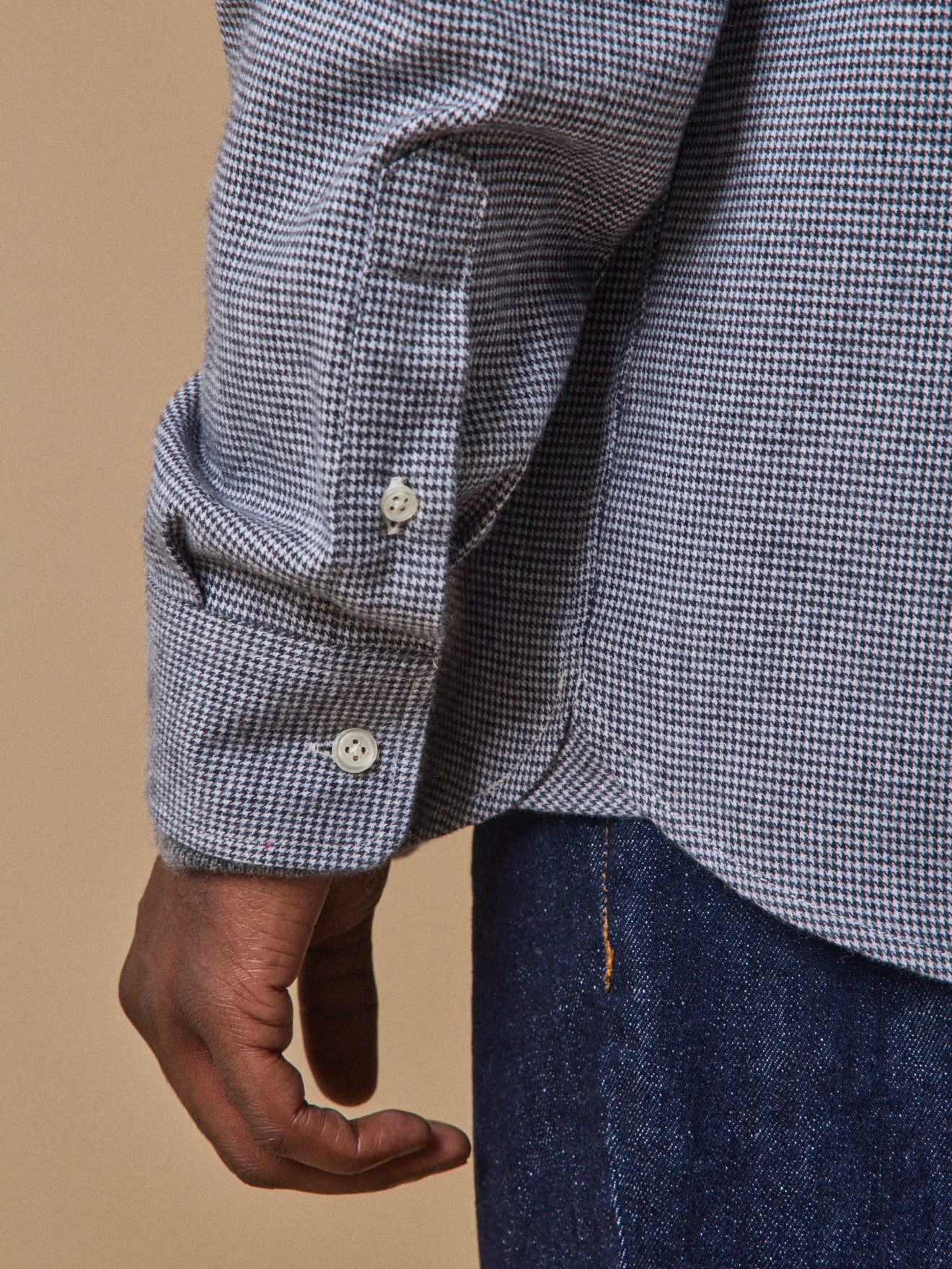 Chemise flanelle pied-de-puce homme coupe contemporaine