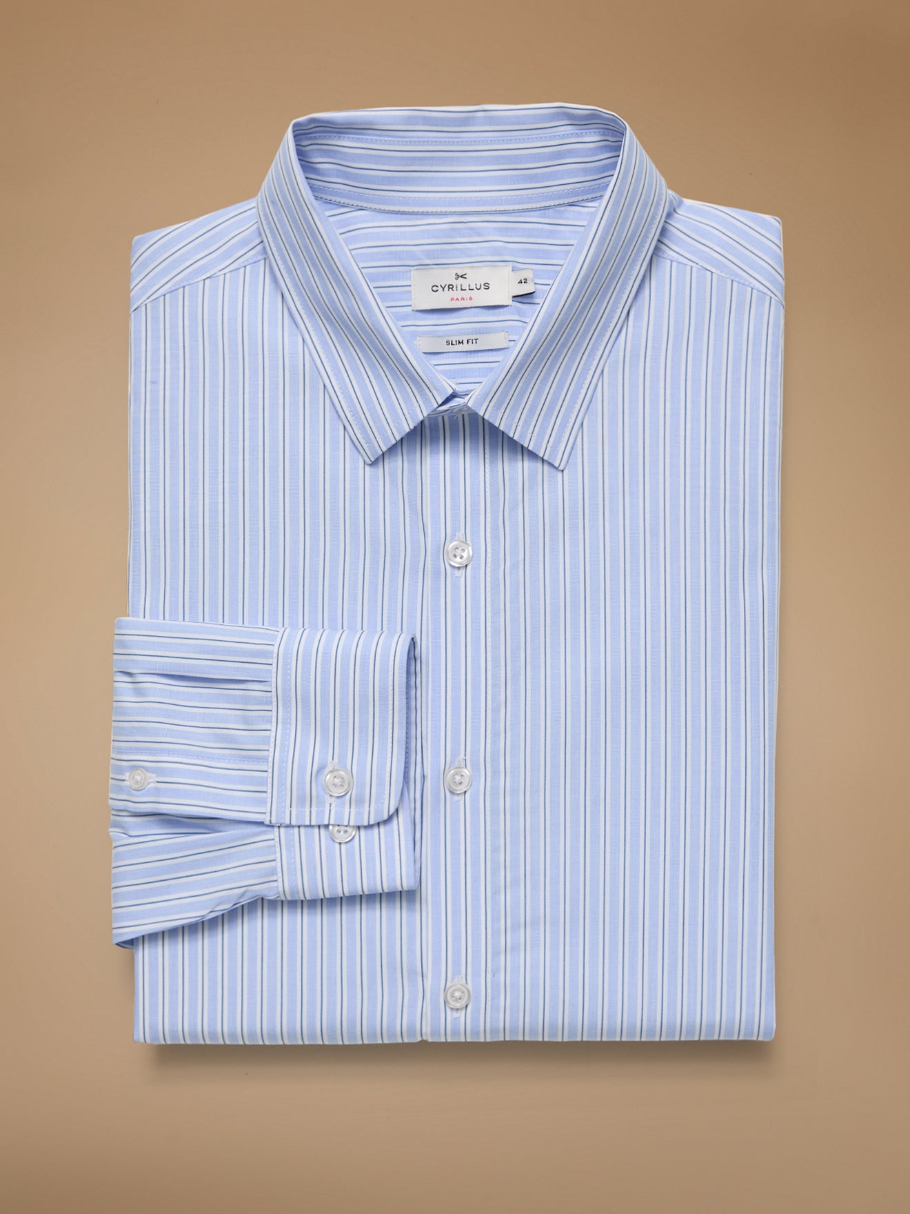 Chemise popeline rayée homme coupe ajustée