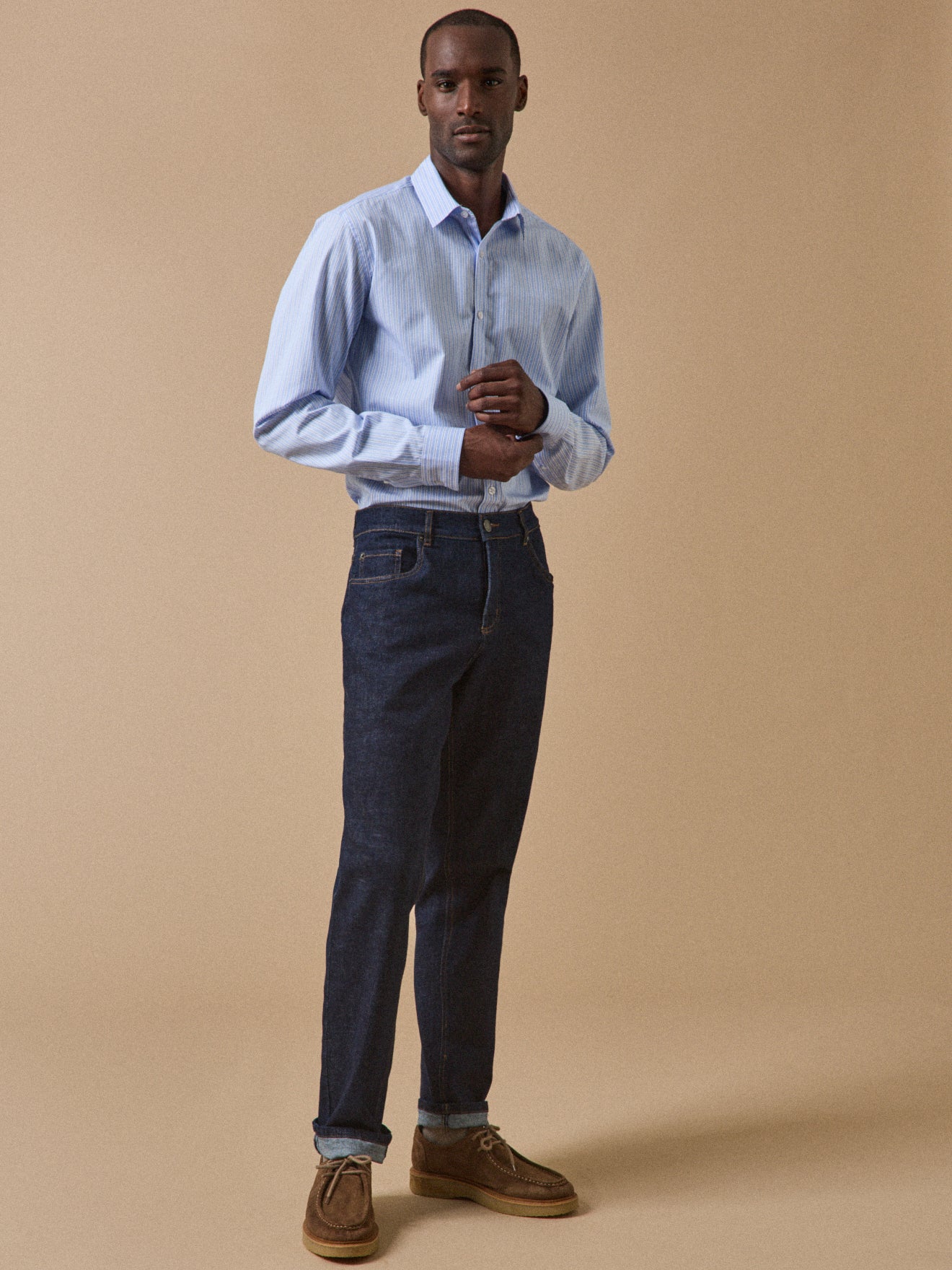 Chemise popeline rayée homme coupe ajustée