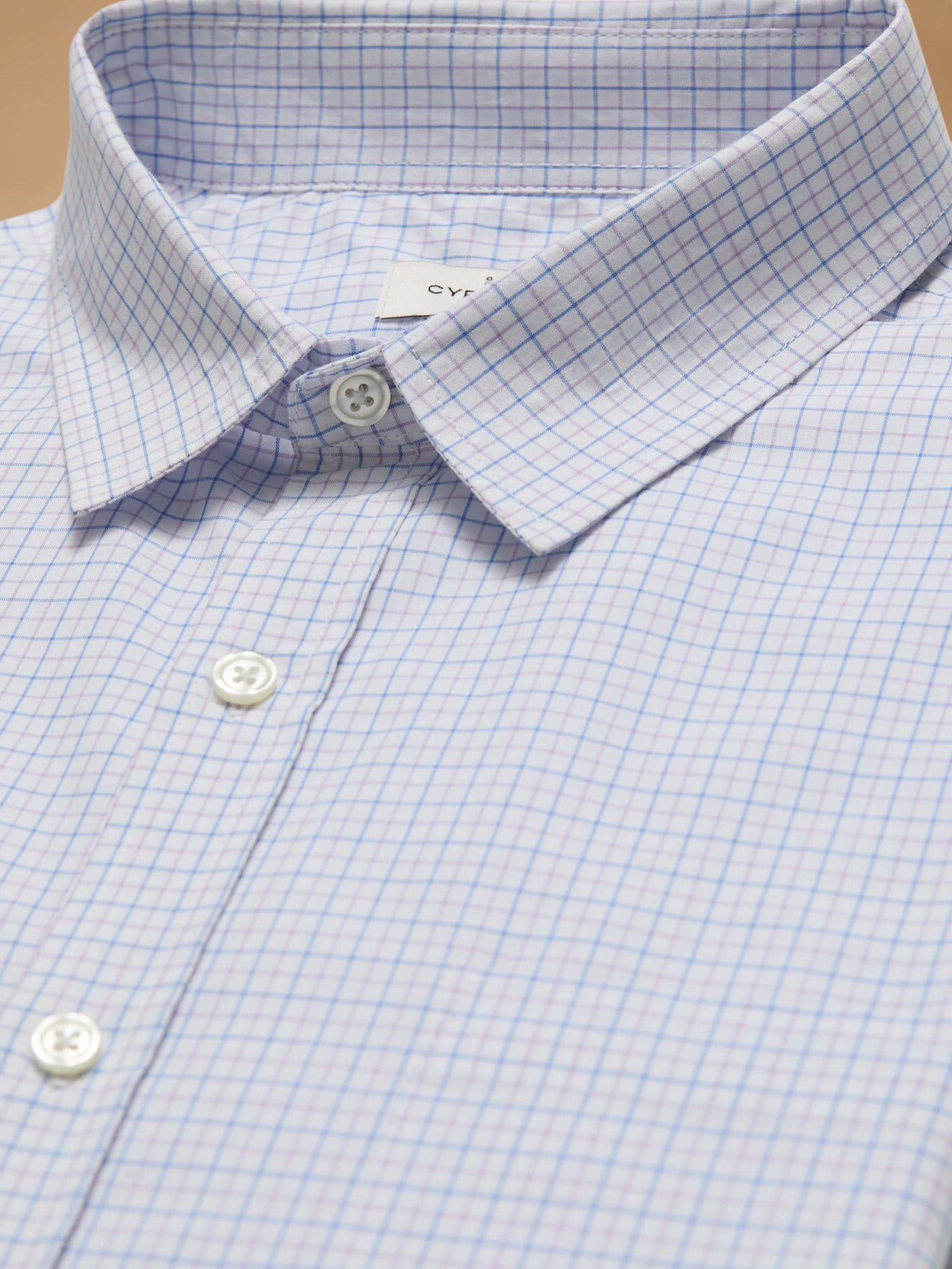 Men's tattersall check shirt with contemporary fit