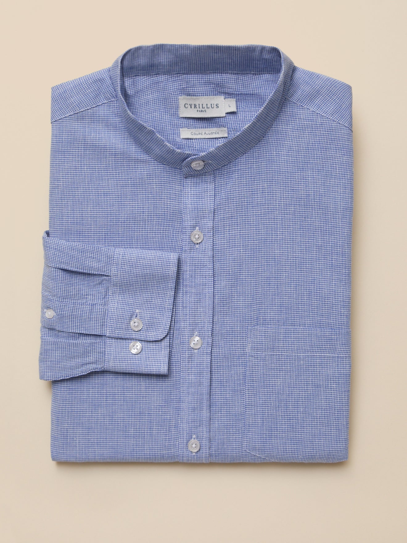 Chemise coton et lin homme coupe ajustée