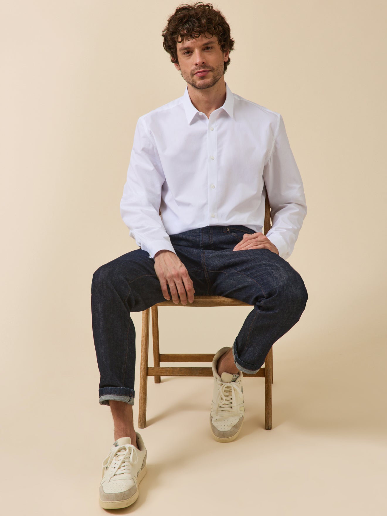 Chemise popeline unie homme coupe ajustée