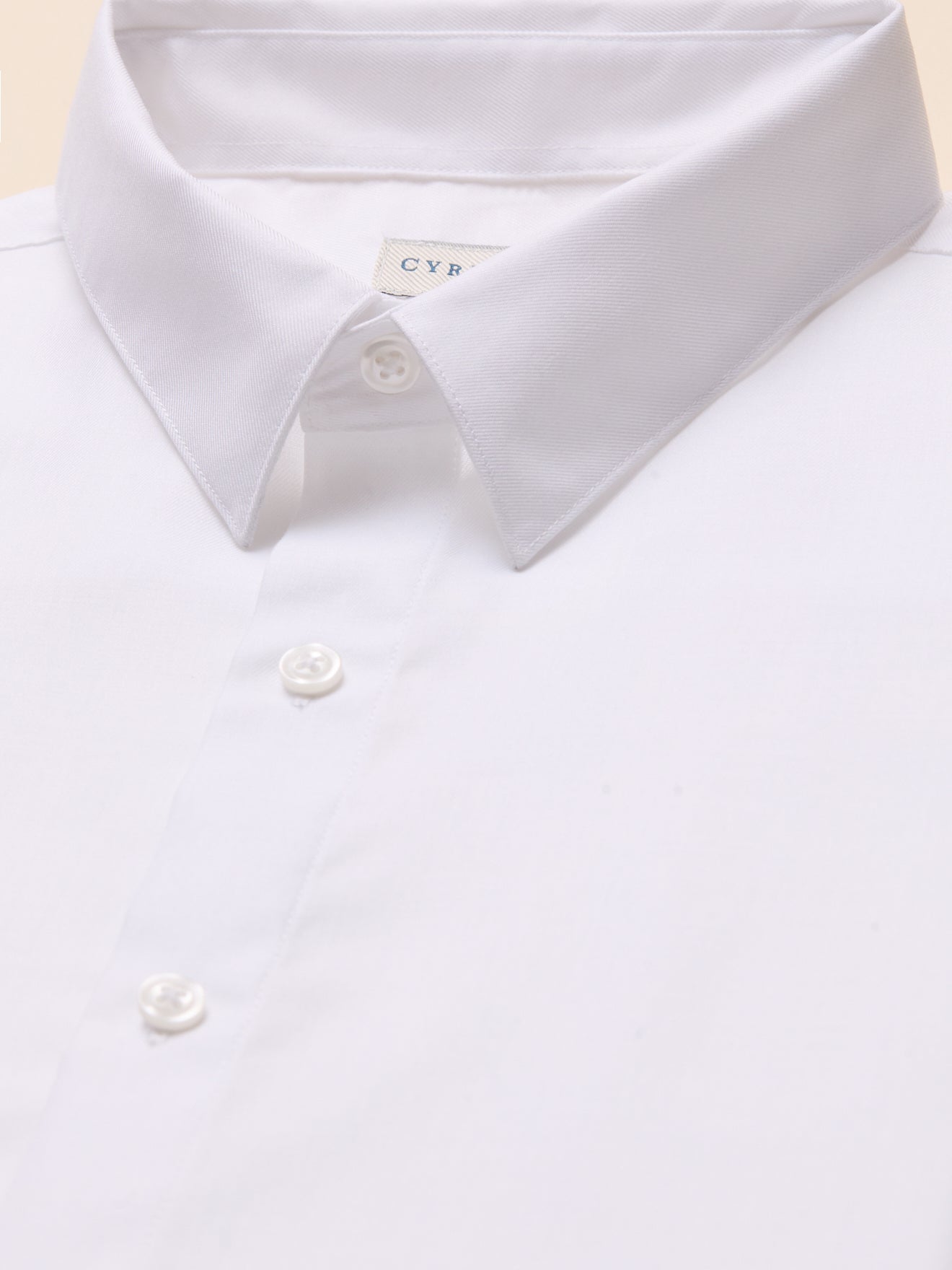 Men's fitted plain twill shirt