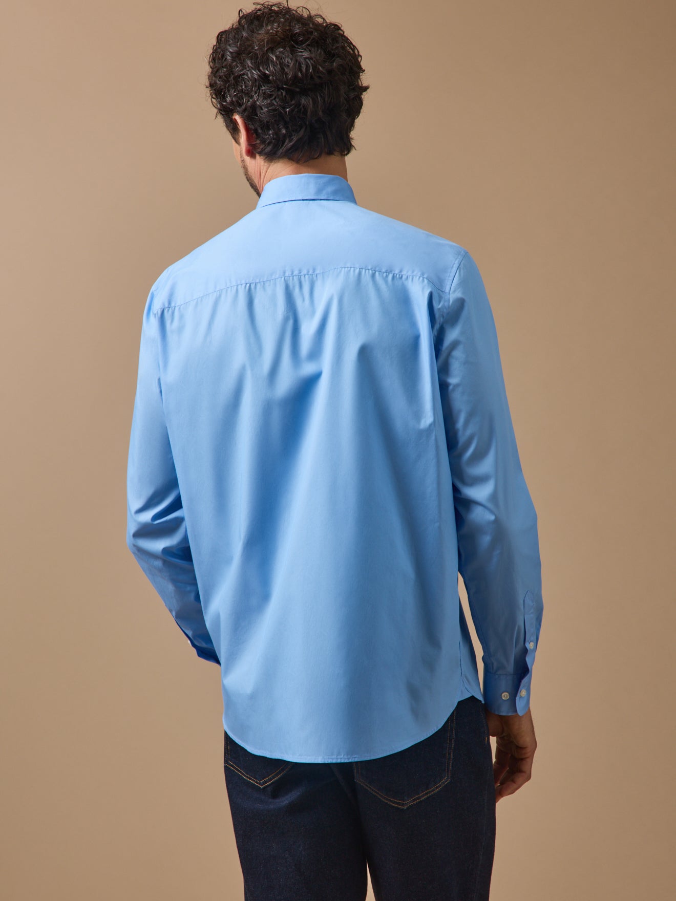 Men's solid poplin shirt - classic contemporary style