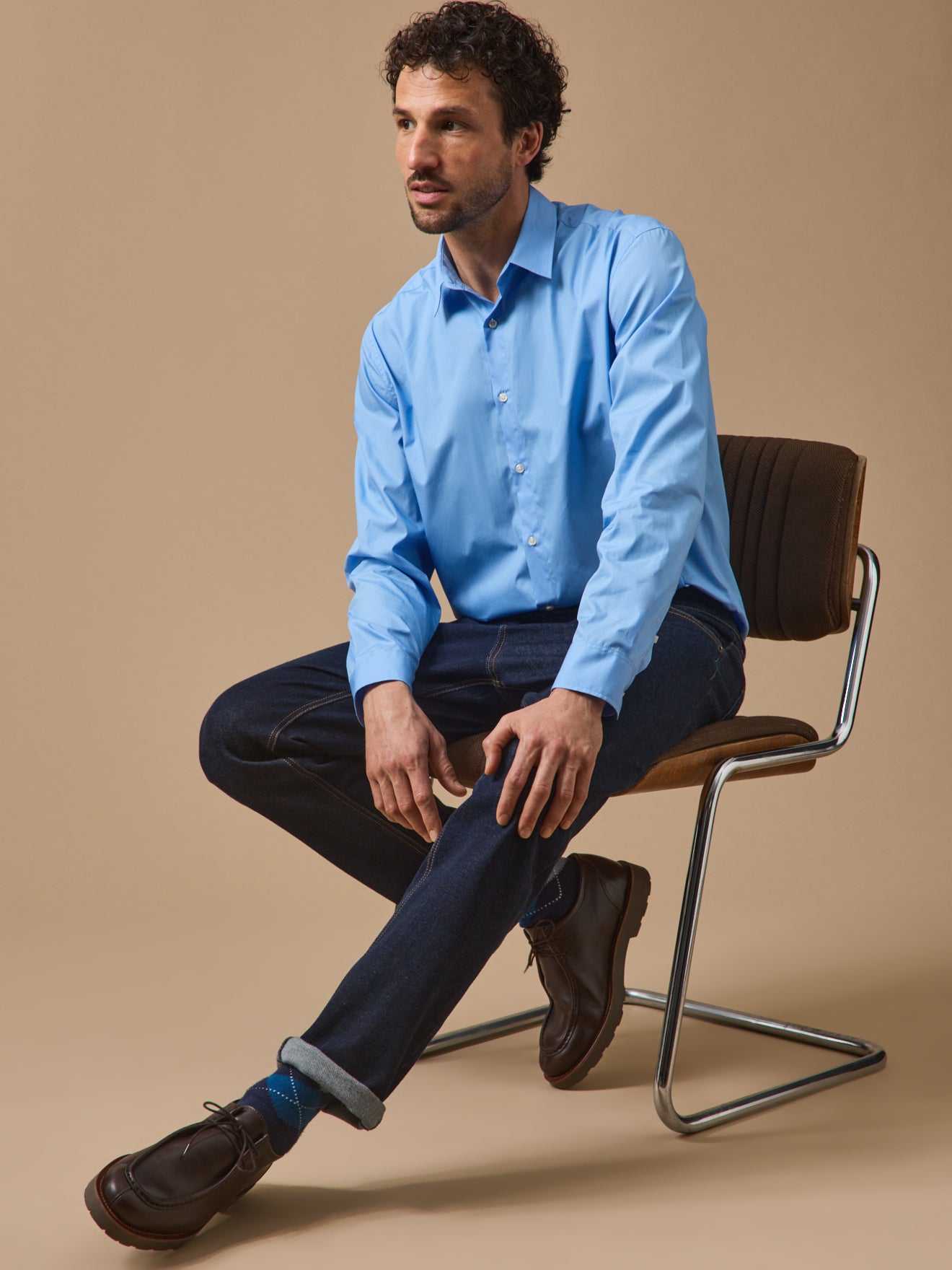 Men's solid poplin shirt - classic contemporary style