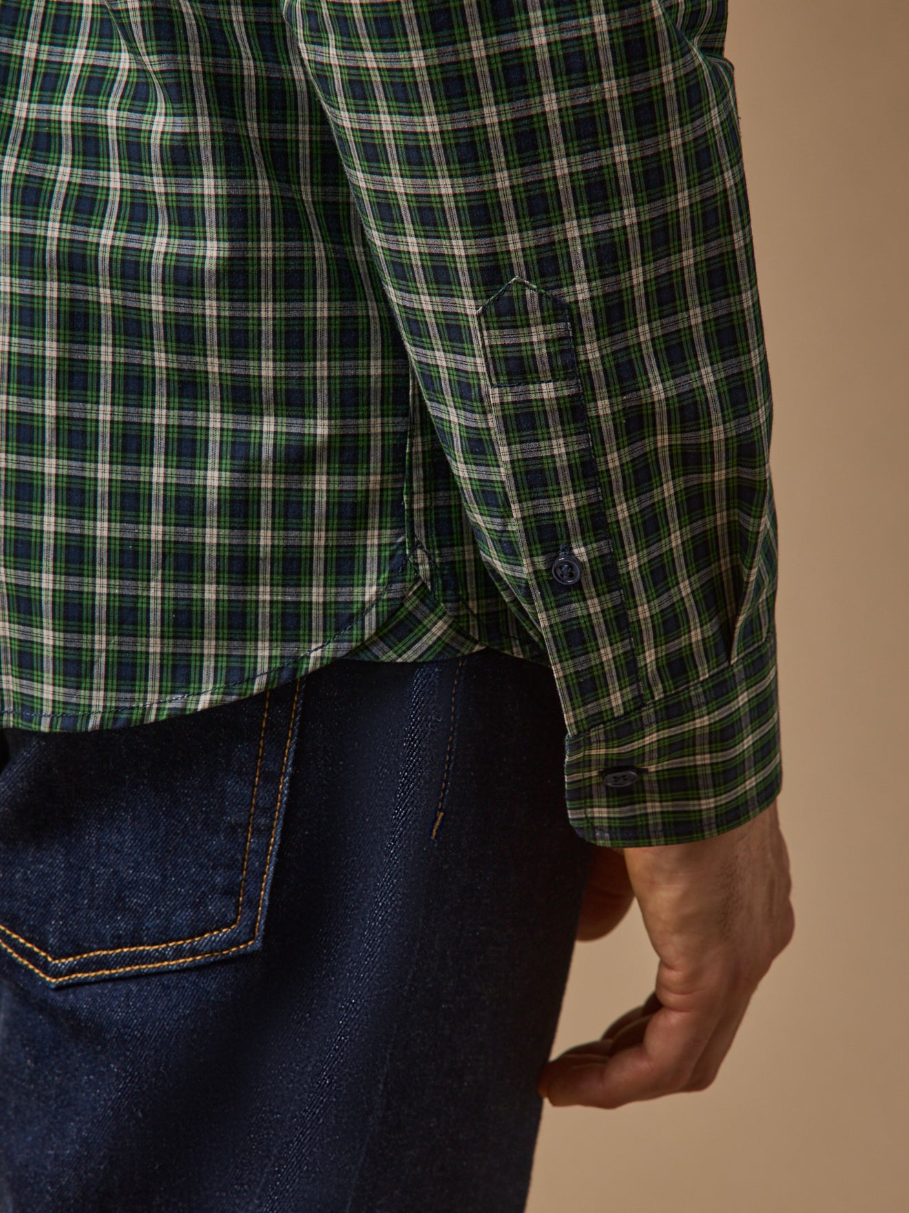 Men's checked poplin shirt - fitted