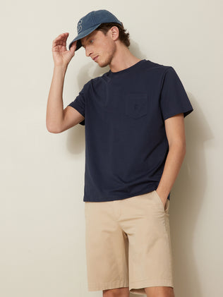 Men's plain embroidered organic cotton T-shirt