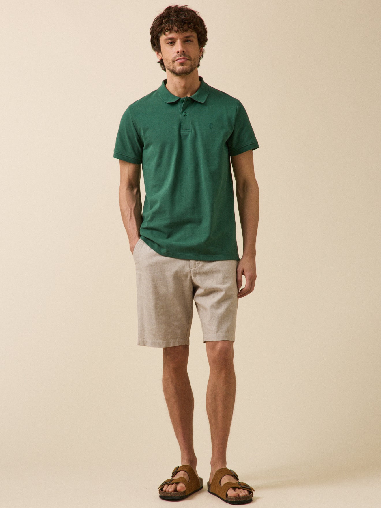 Polo uni maille piquée homme coton biologique