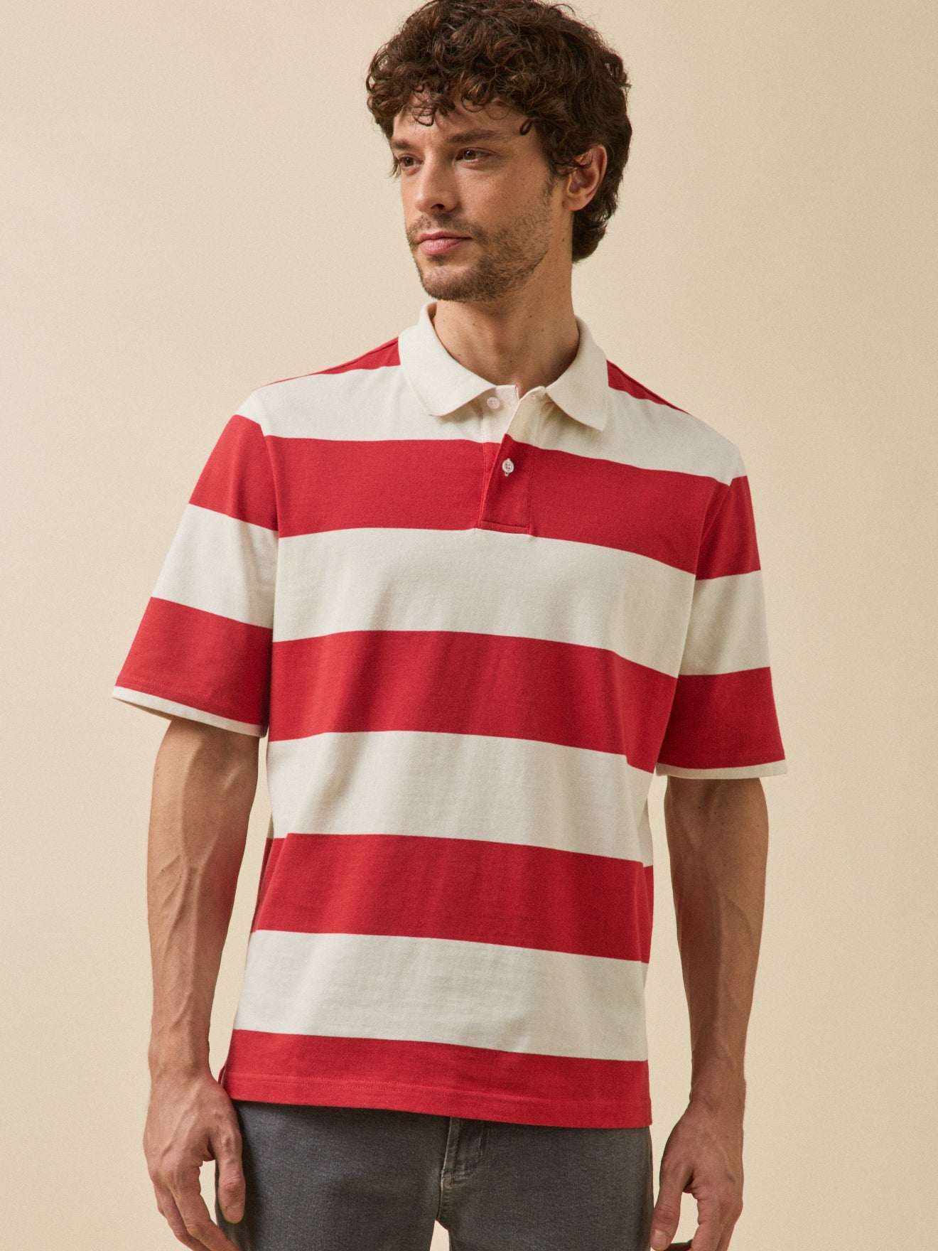 Polo rayé homme coton biologique