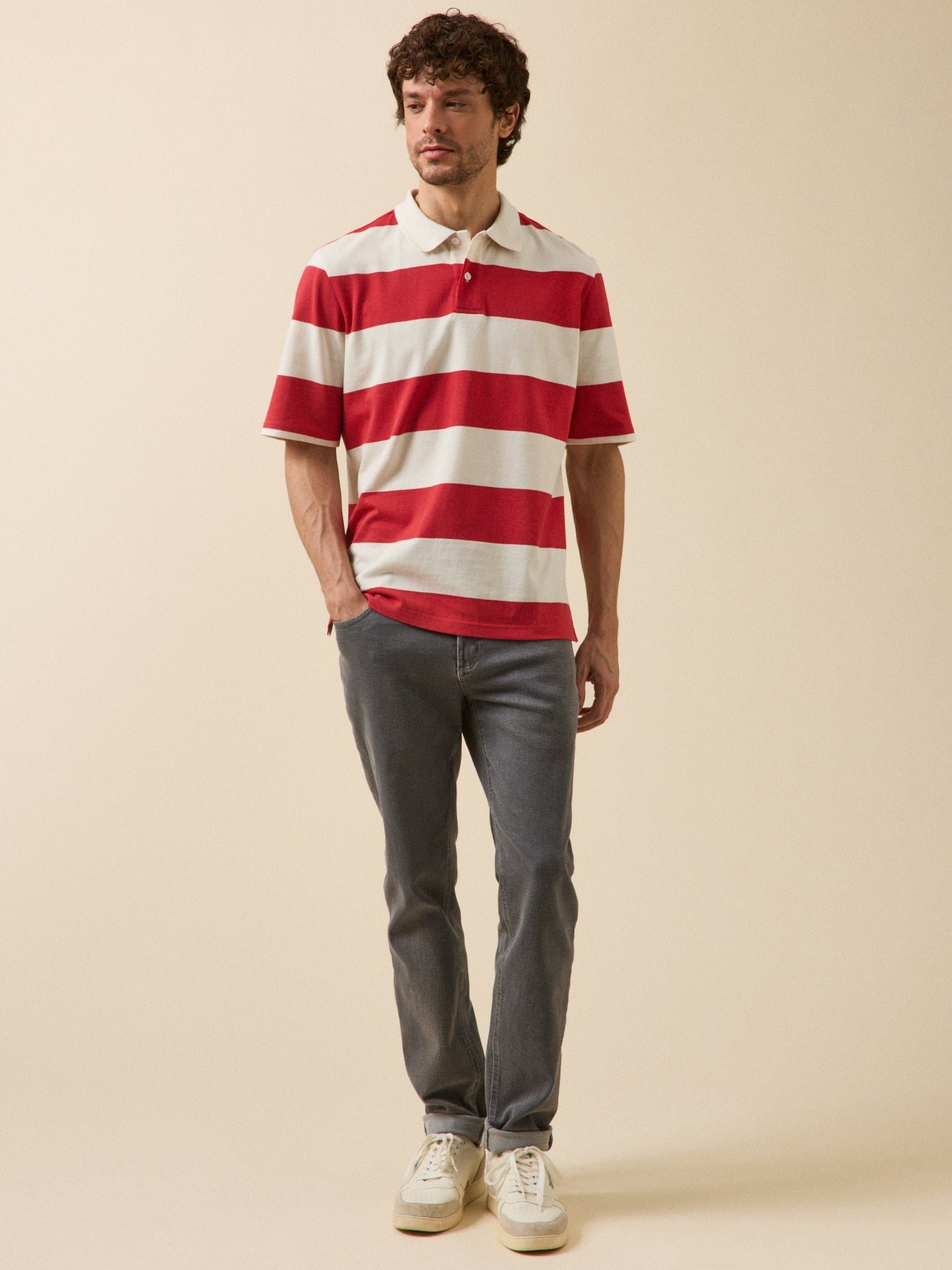 Polo rayé homme coton biologique