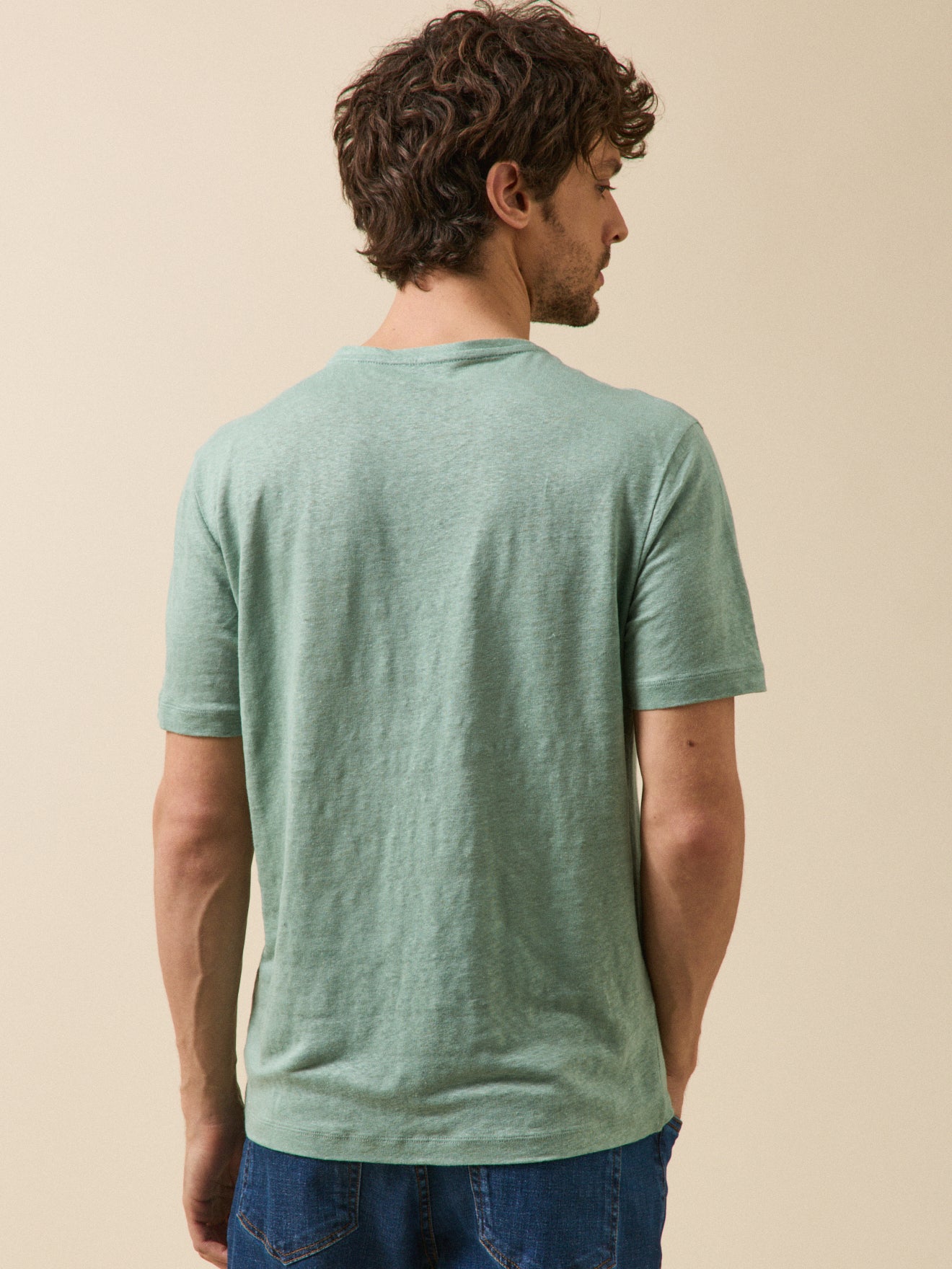 T-shirt lin homme col rond