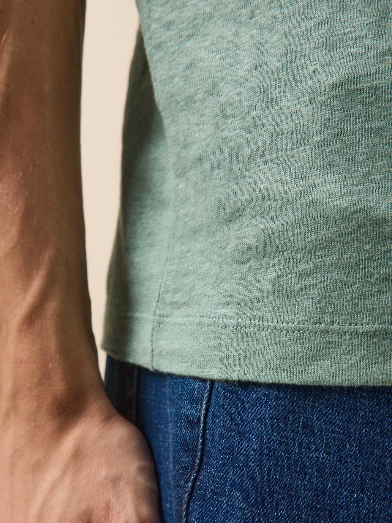 T-shirt lin homme col rond