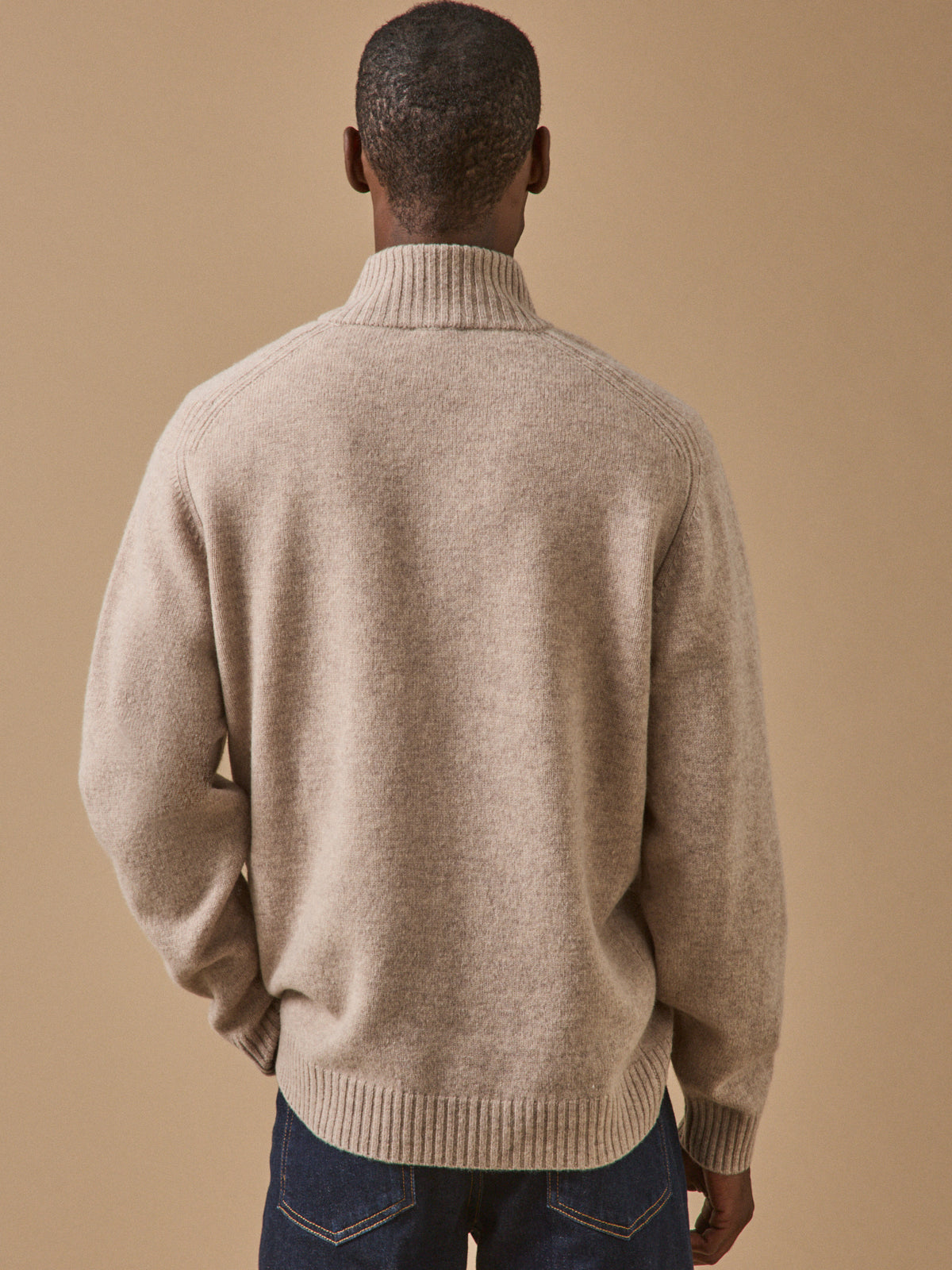 Men's zip sweater with high neck
