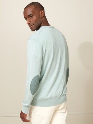 Men's V-neck cotton, silk and cashmere sweater