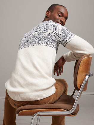 Men's round neck sweater - The Family Jacquard Collection