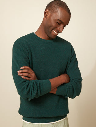 Men's honeycomb knit sweater with round neckline