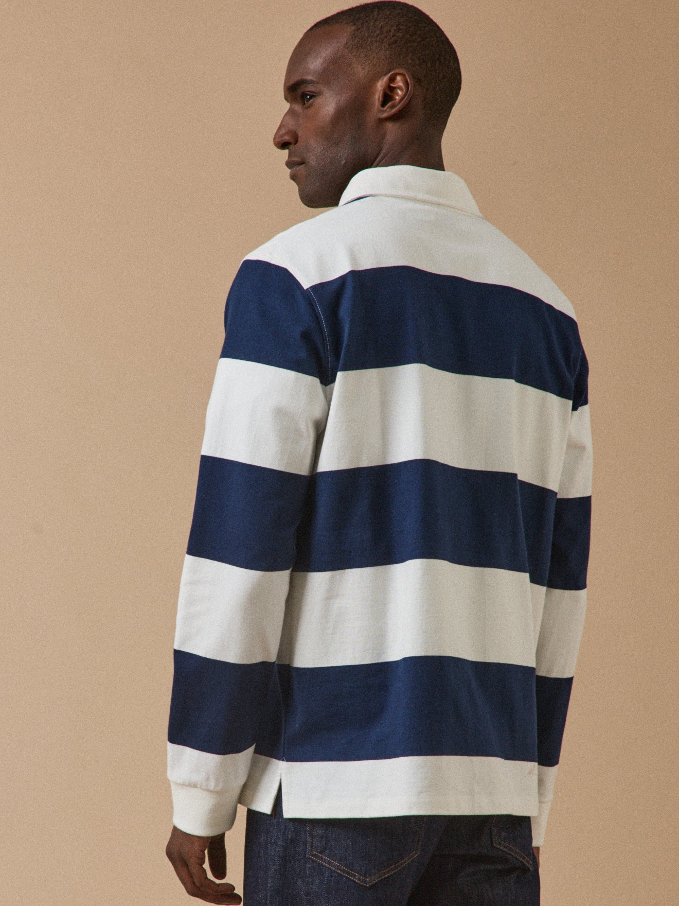 Men's striped organic cotton polo shirt
