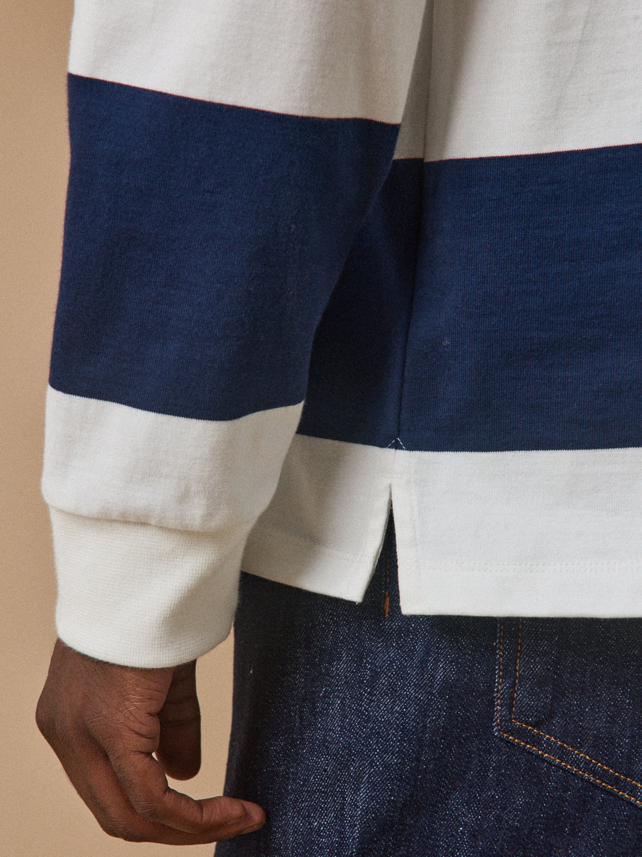 Men's striped organic cotton polo shirt