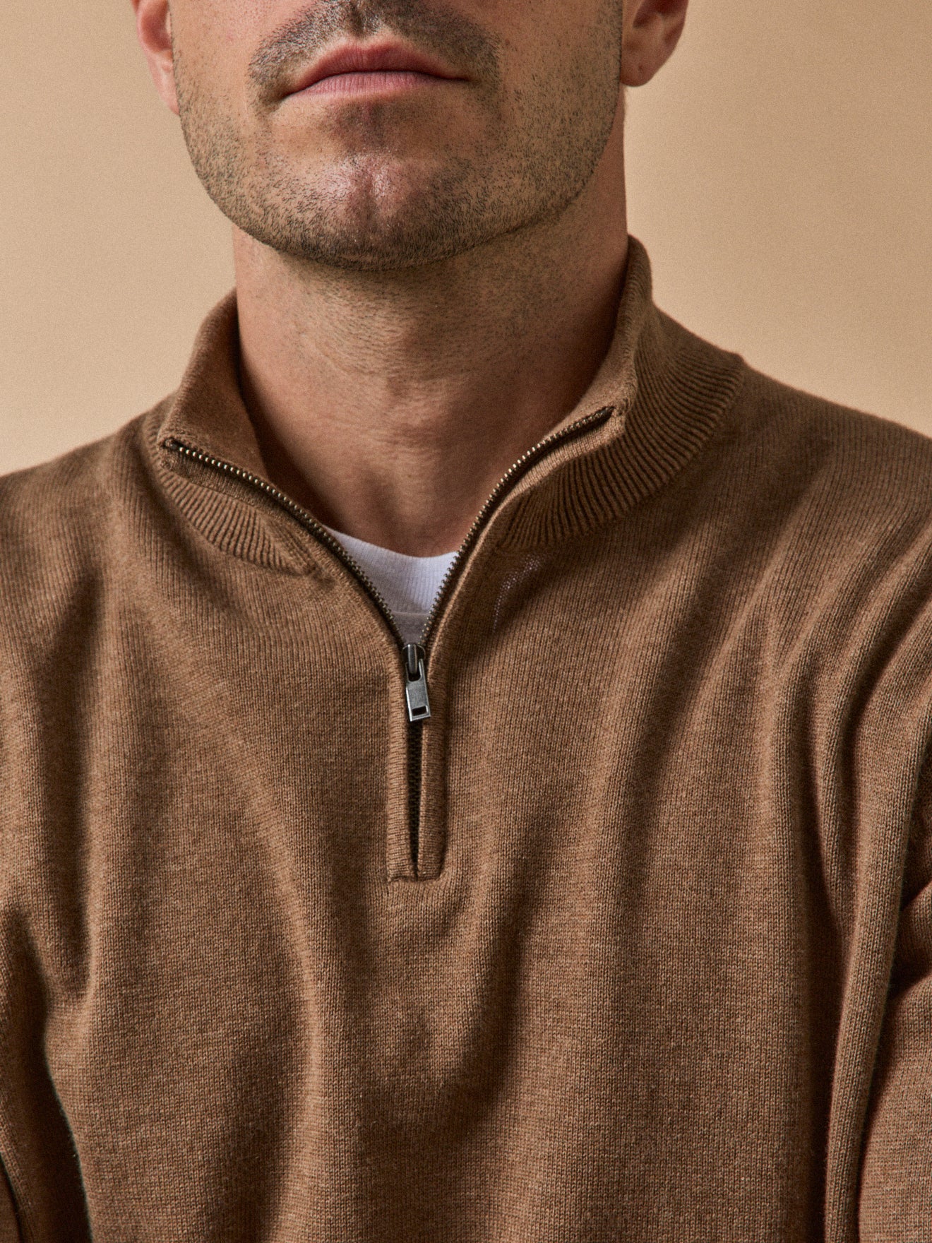 Pull col montant homme coton biologique et cachemire