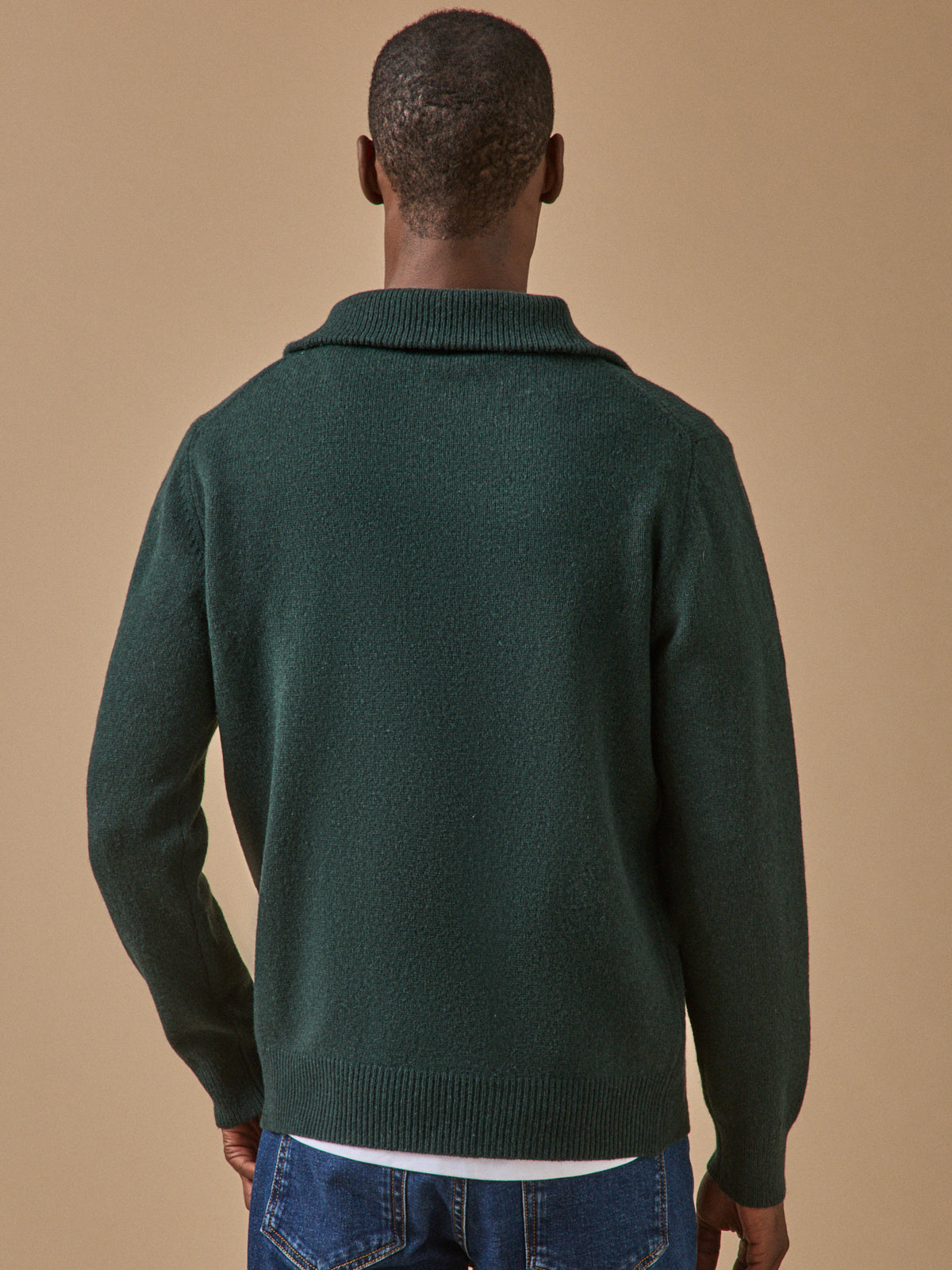 Men's merino wool sweater with high neckline