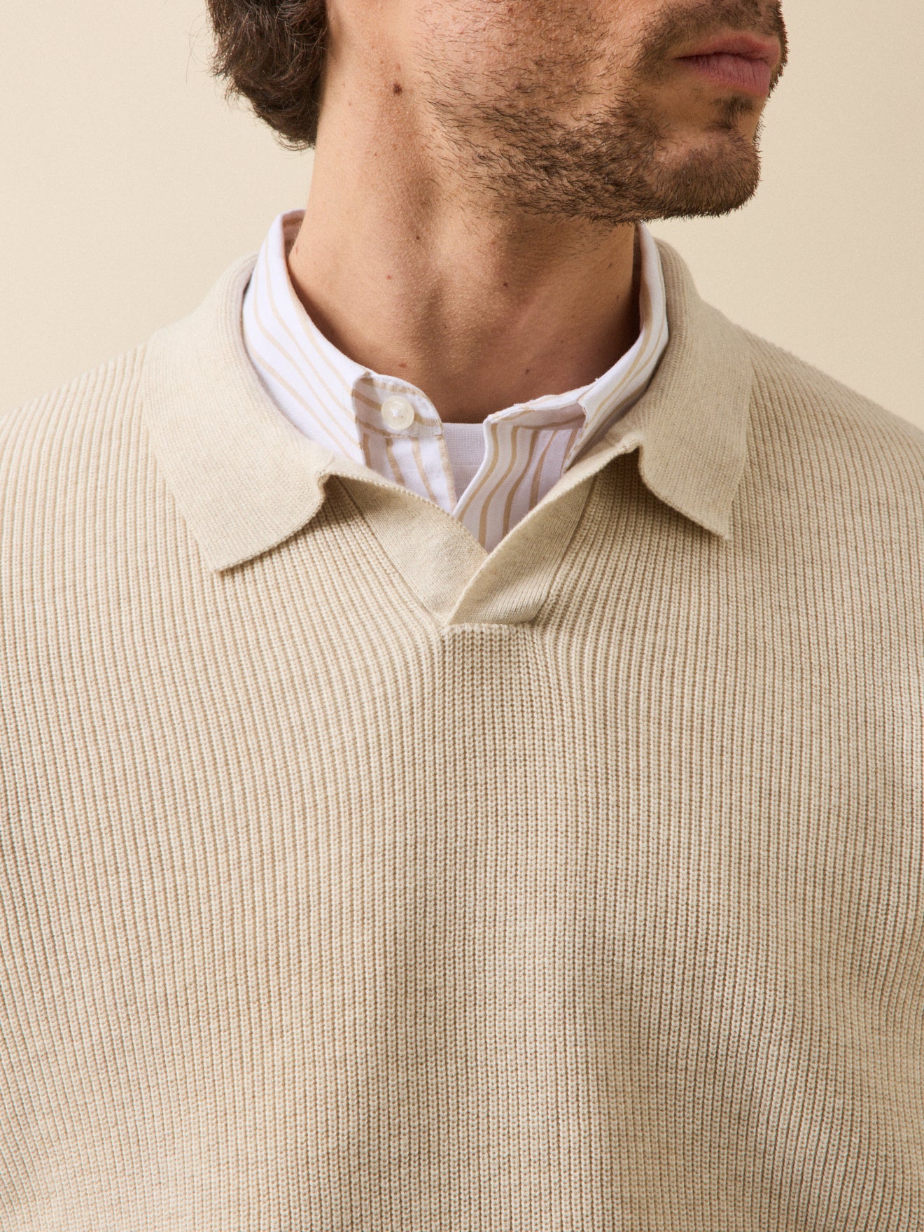 Pull col polo homme coton biologique