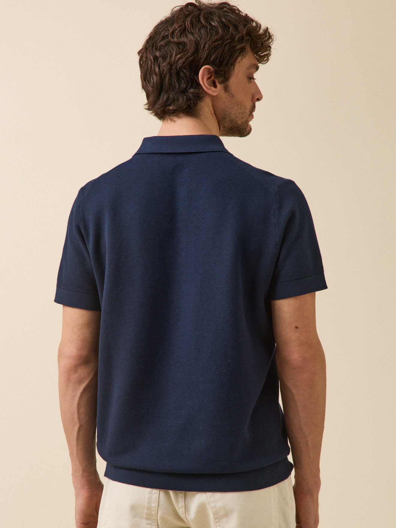 Pull col polo manches courtes homme