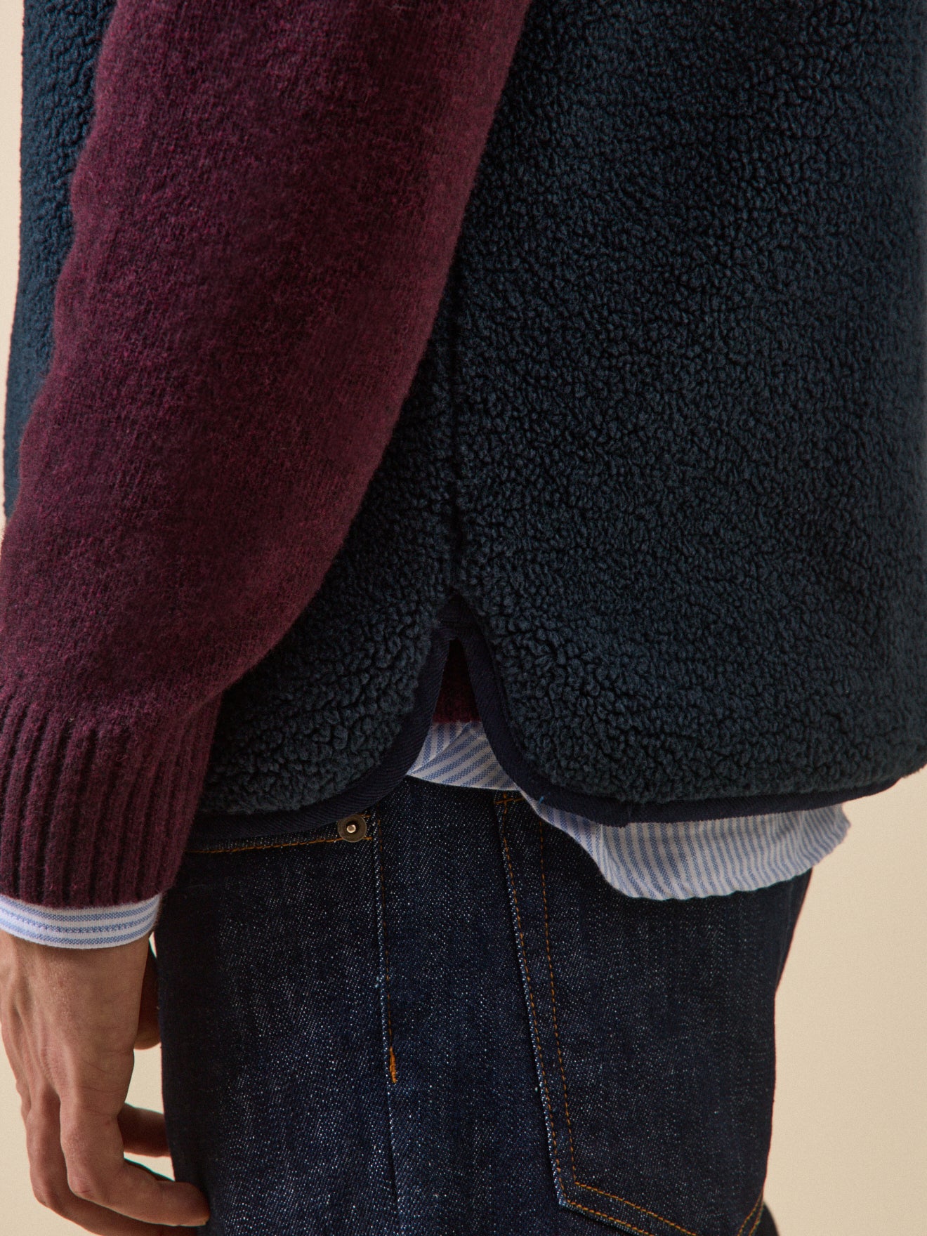 Men's sleeveless sherpa jacket