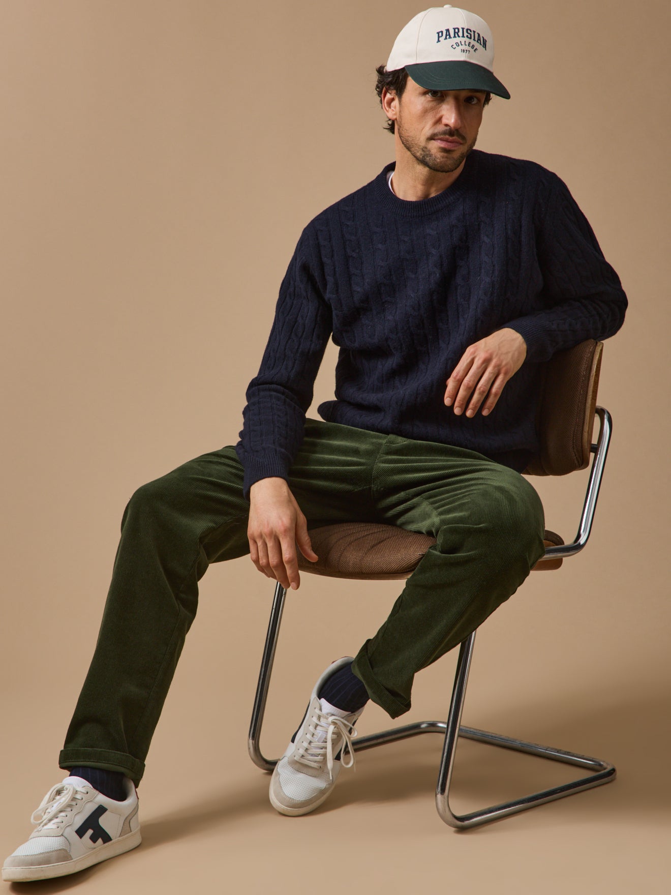 Pull torsades homme en laine