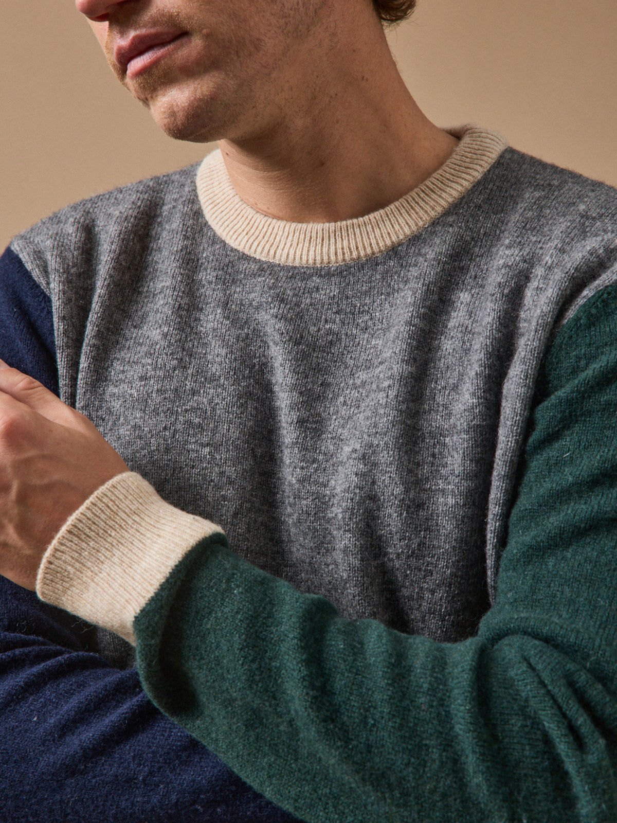 Pull colorblock homme