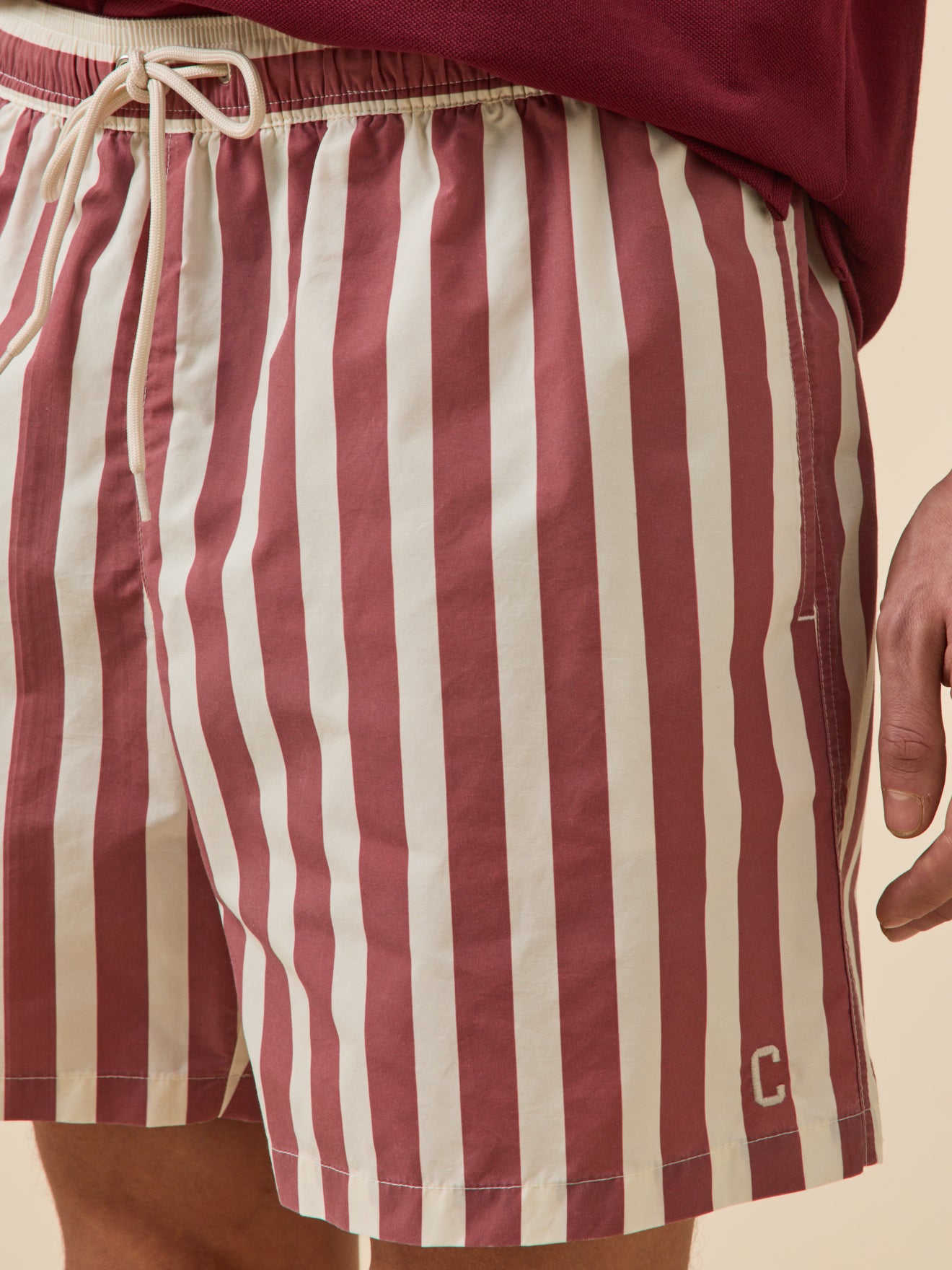 Men's striped swimming shorts