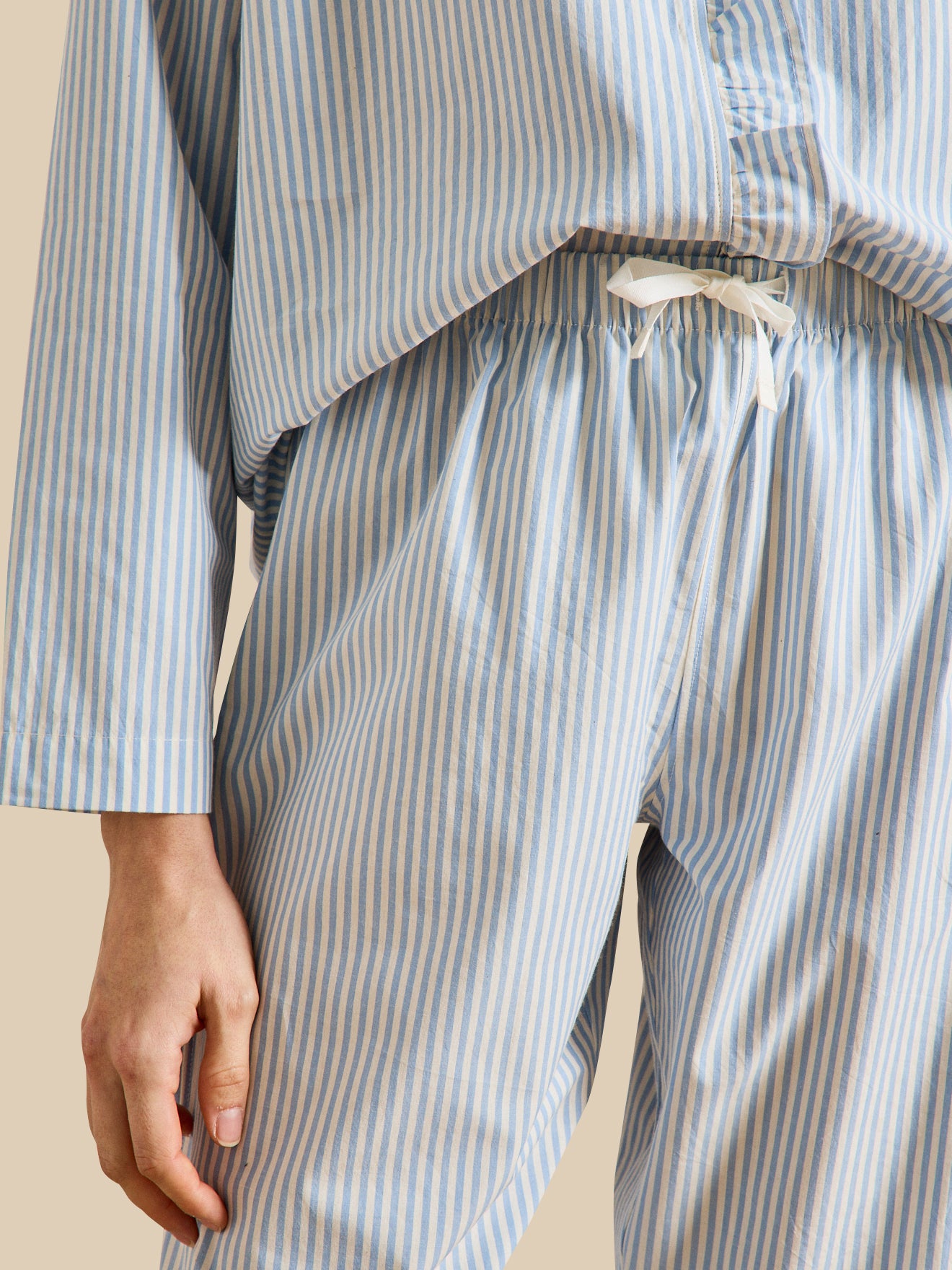 Pyjama rayé volanté femme
