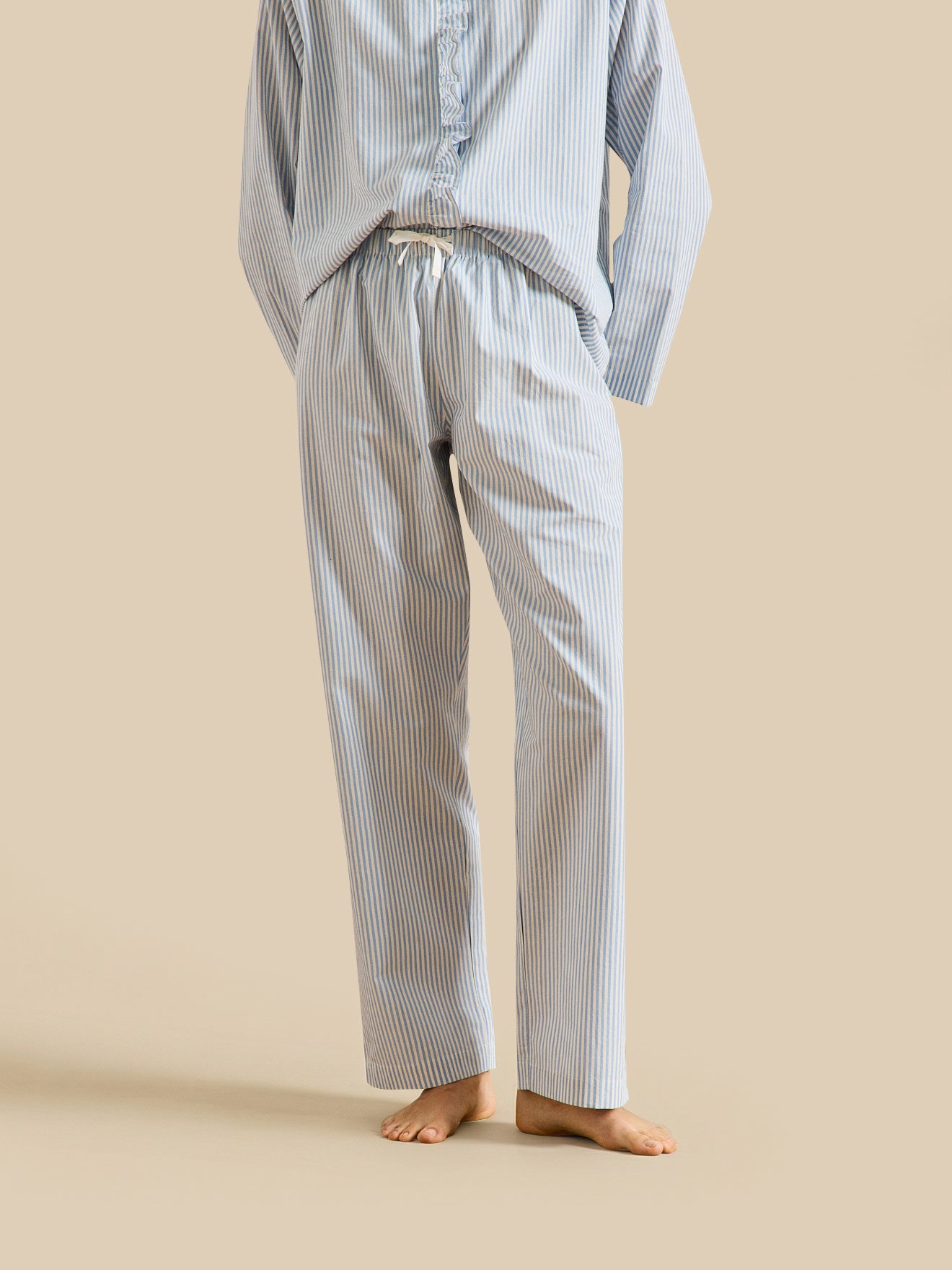 Pyjama rayé volanté femme