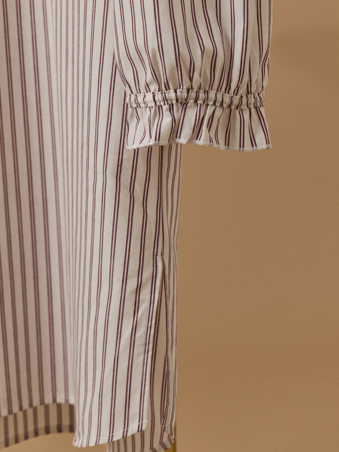 Women's striped nightdress with shirttail hem