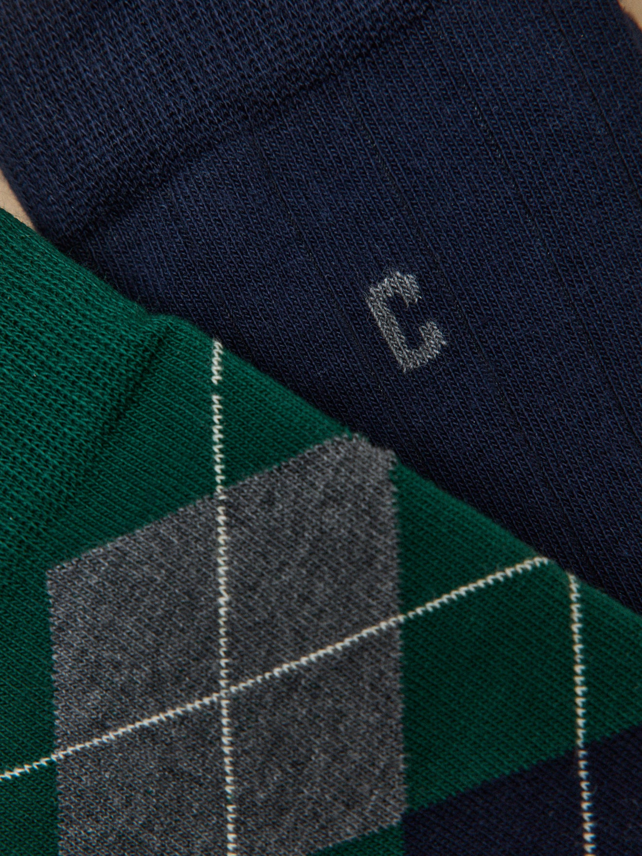 Pack of 2 pairs of men's plain socks - Cyrillus x Les 3 Tricoteurs