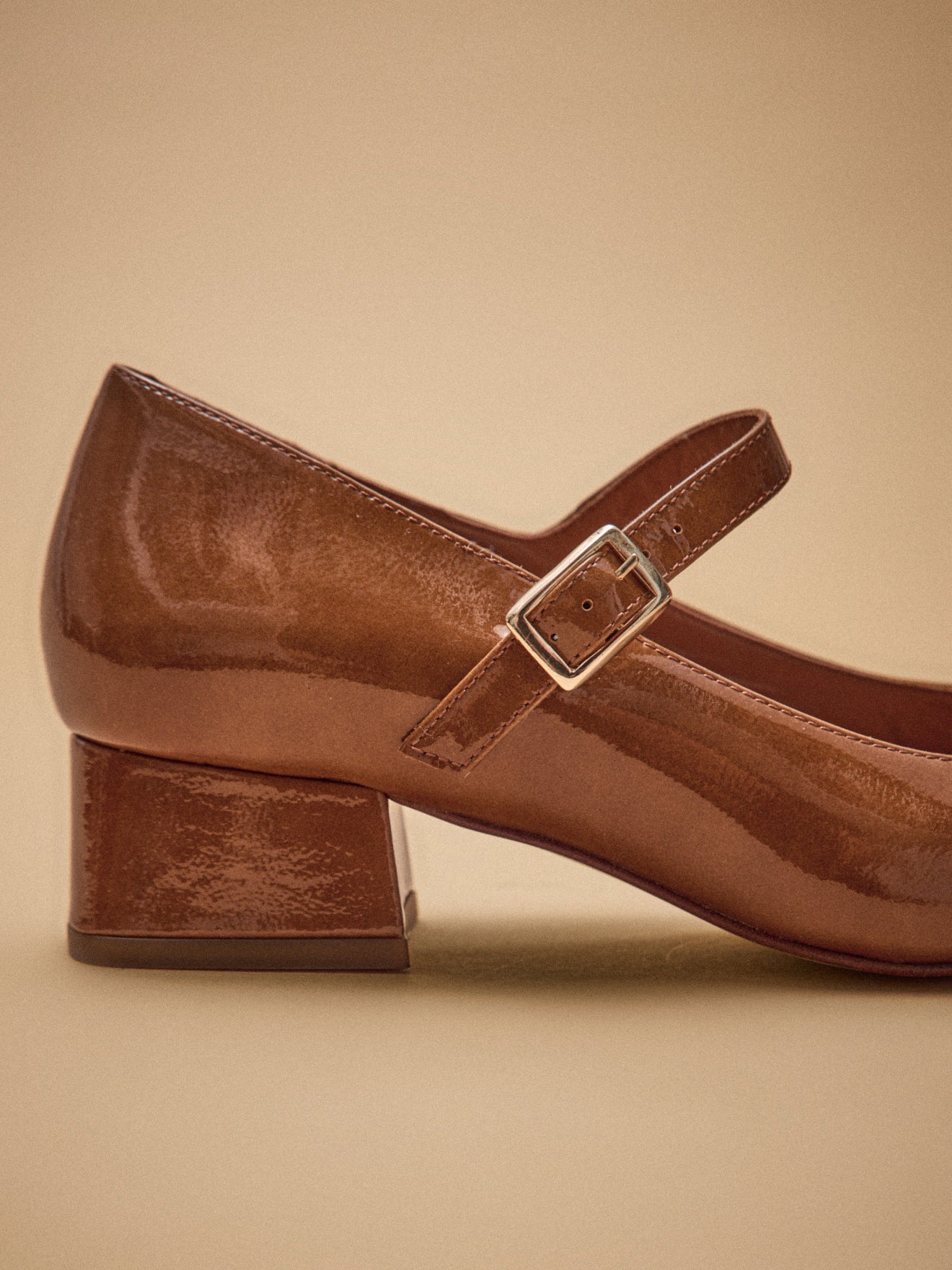 Salomés à talon cuir vernis femme