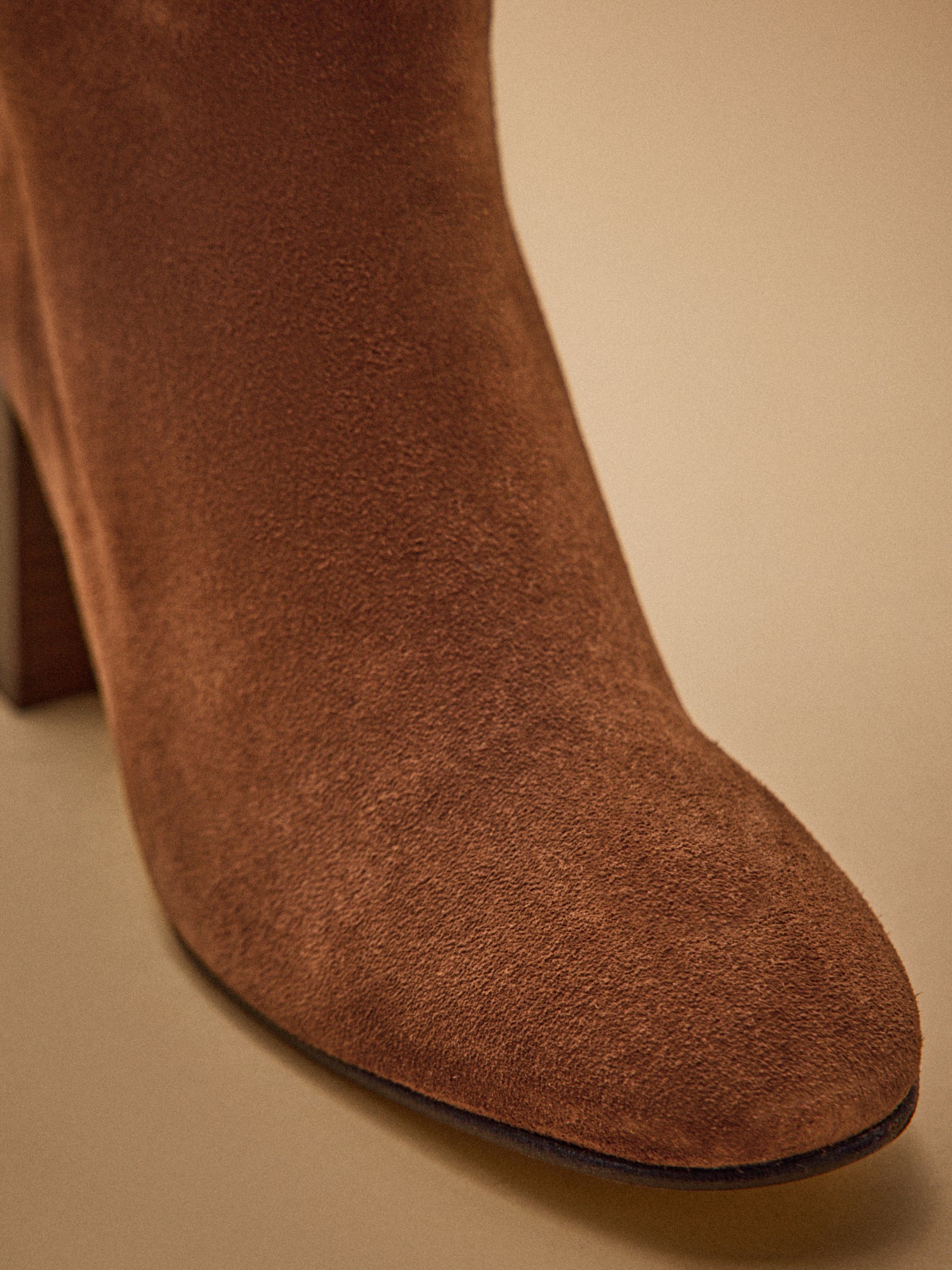 Women's suede leather heeled boots