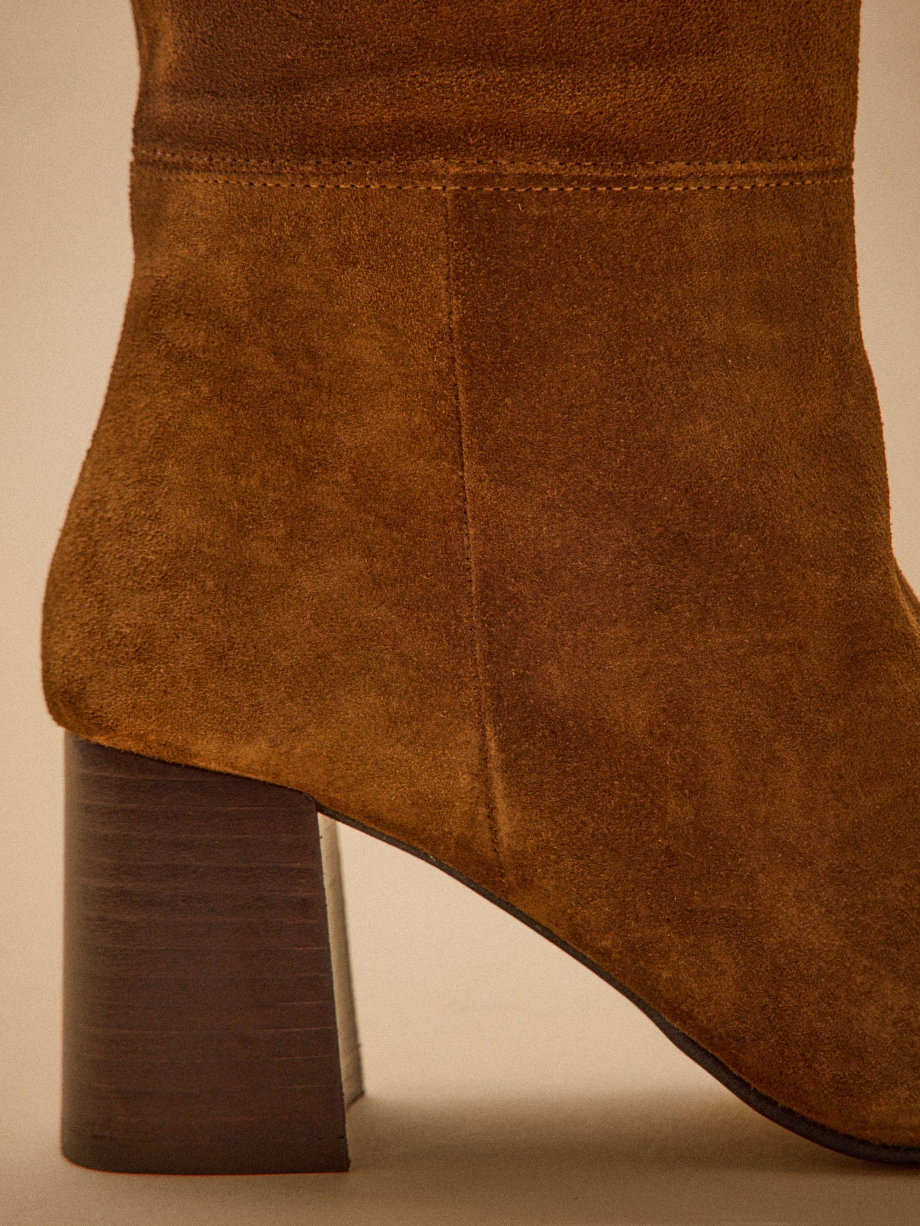 Women's suede leather heeled boots