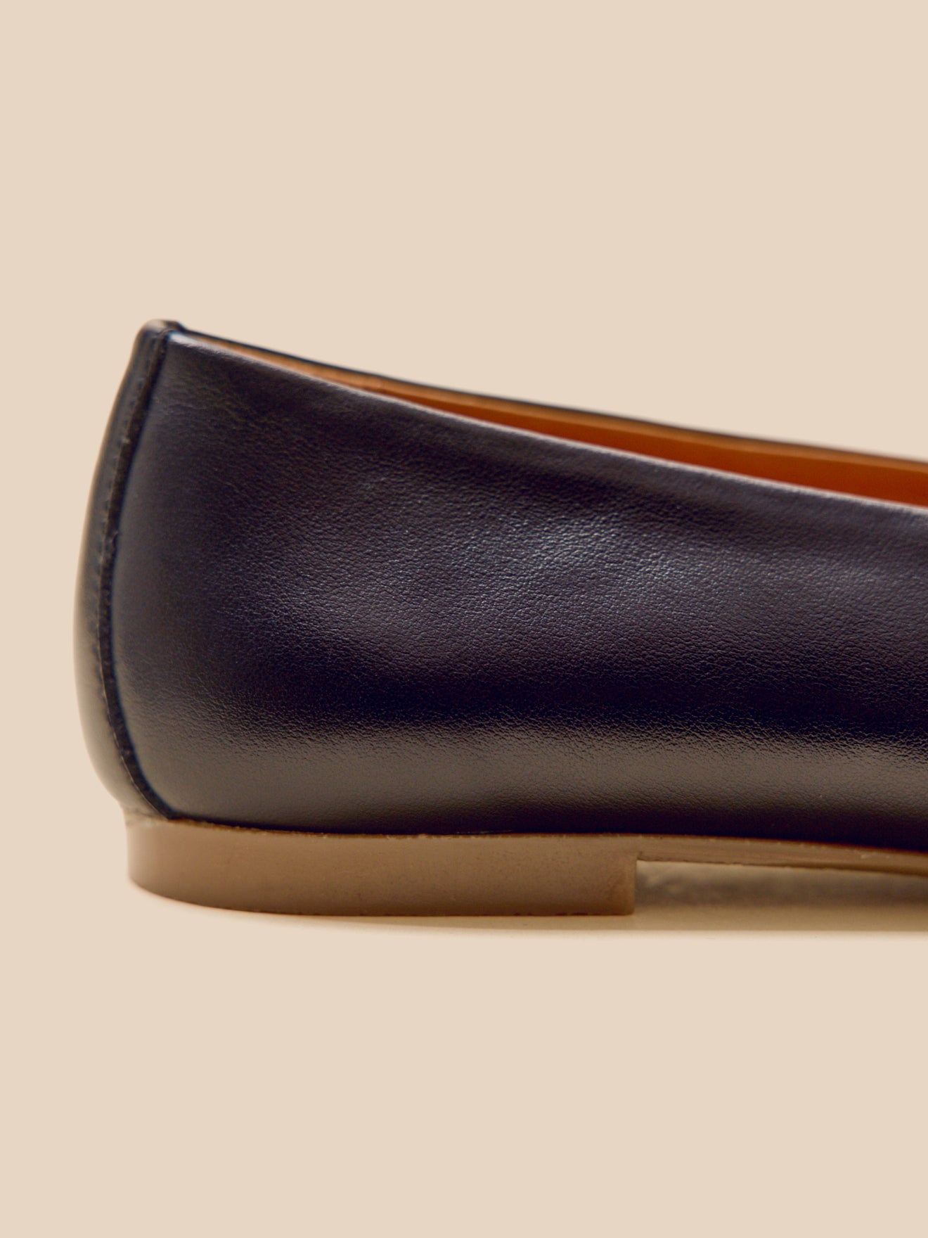 Women's leather ballet flats with 2 straps