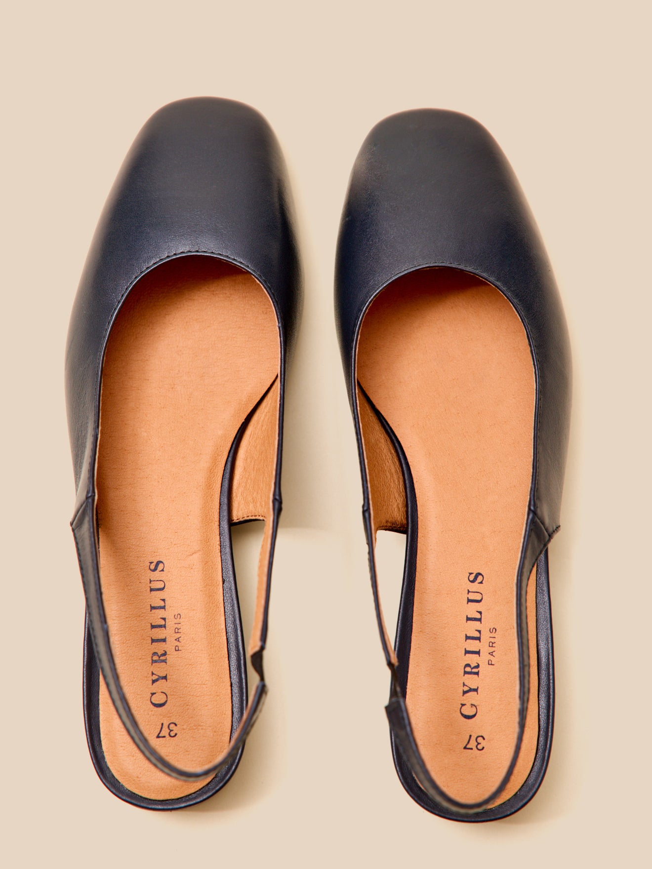 Women's slingback leather ballet flats