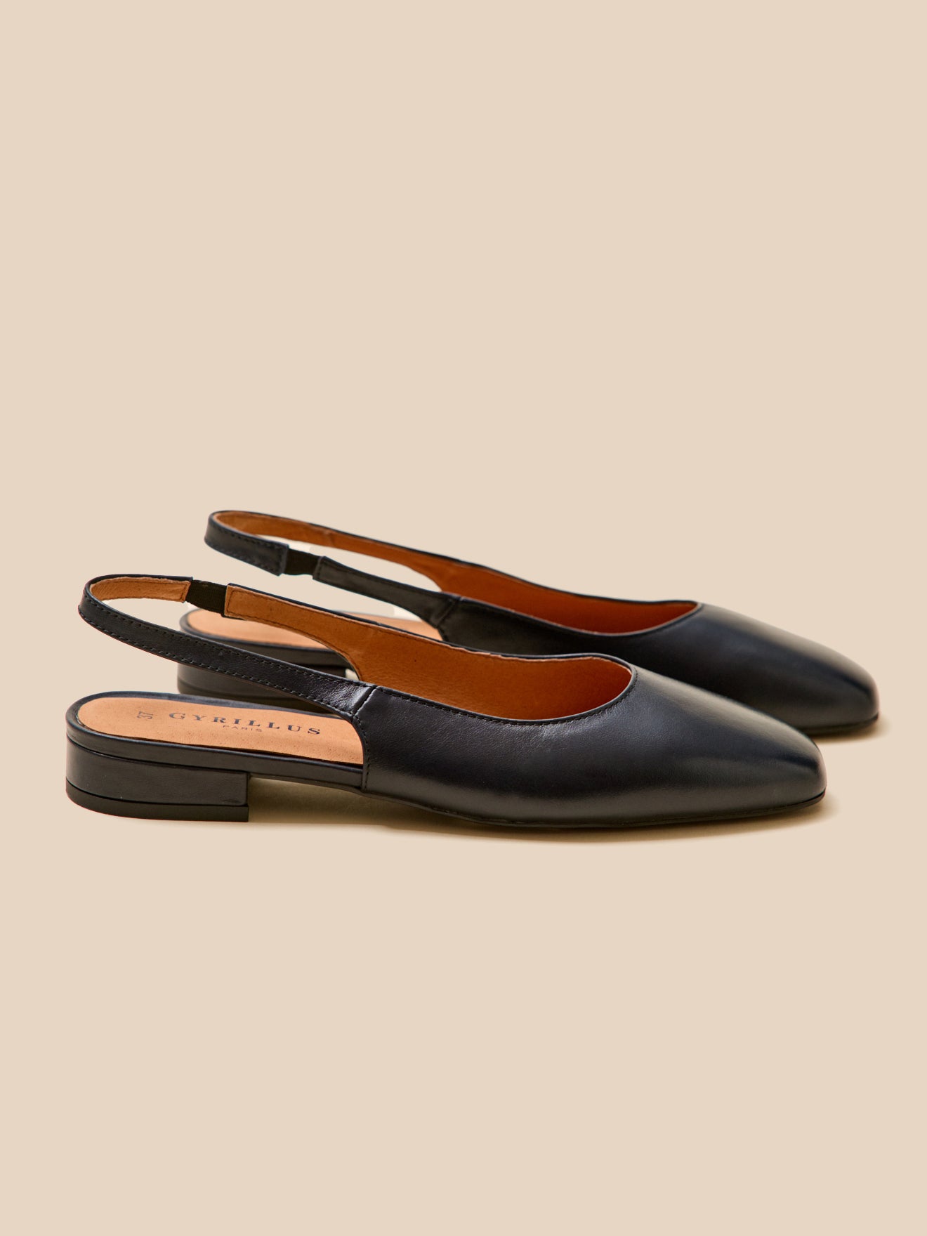 Women's slingback leather ballet flats