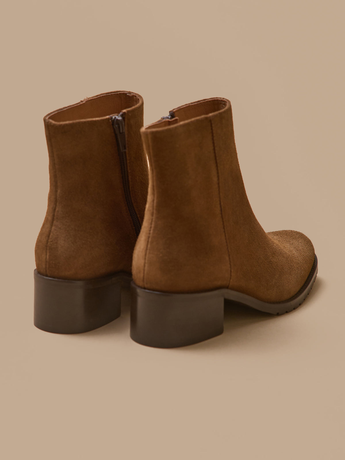 Women's leather heeled boots