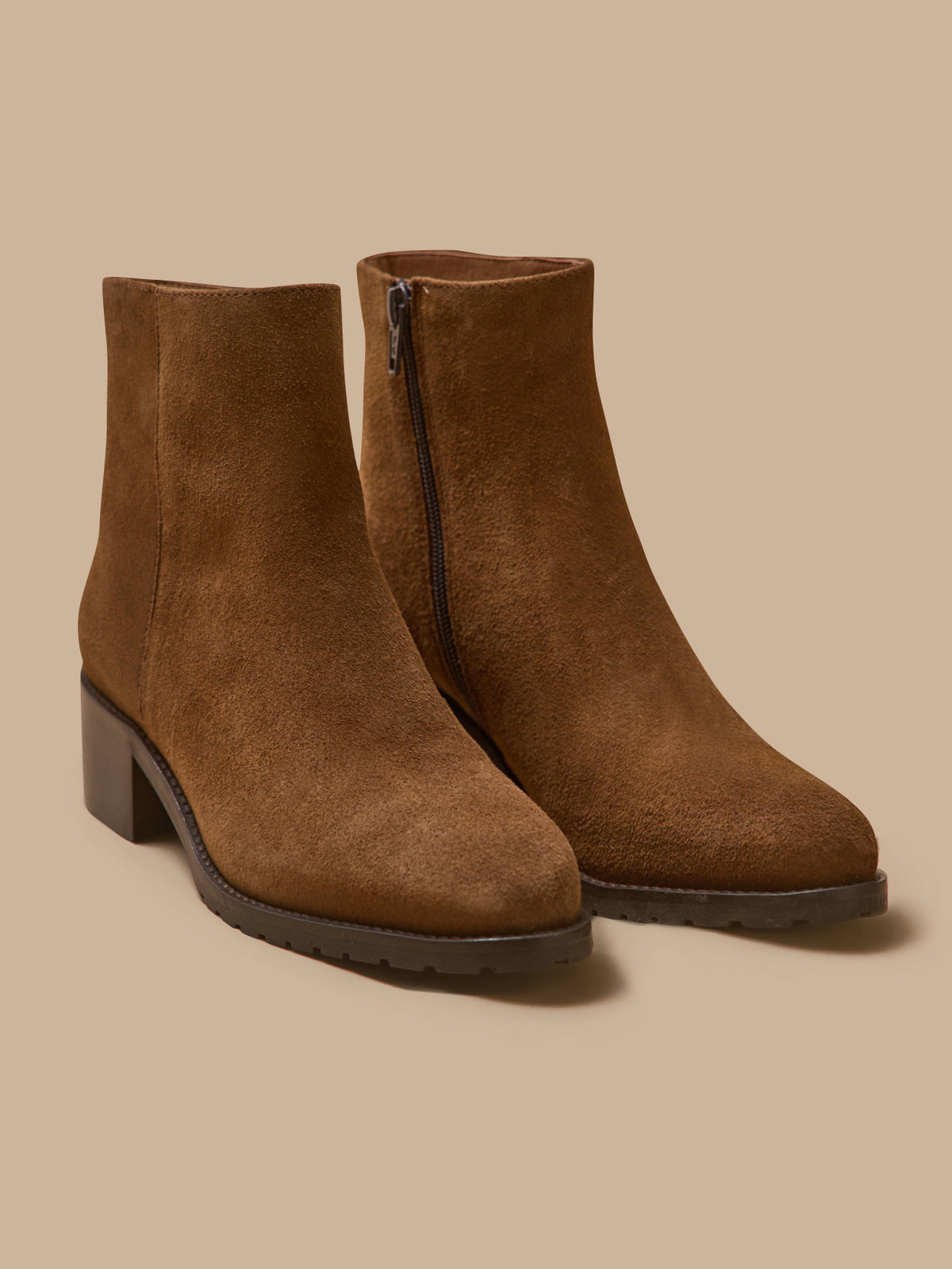 Women's leather heeled boots