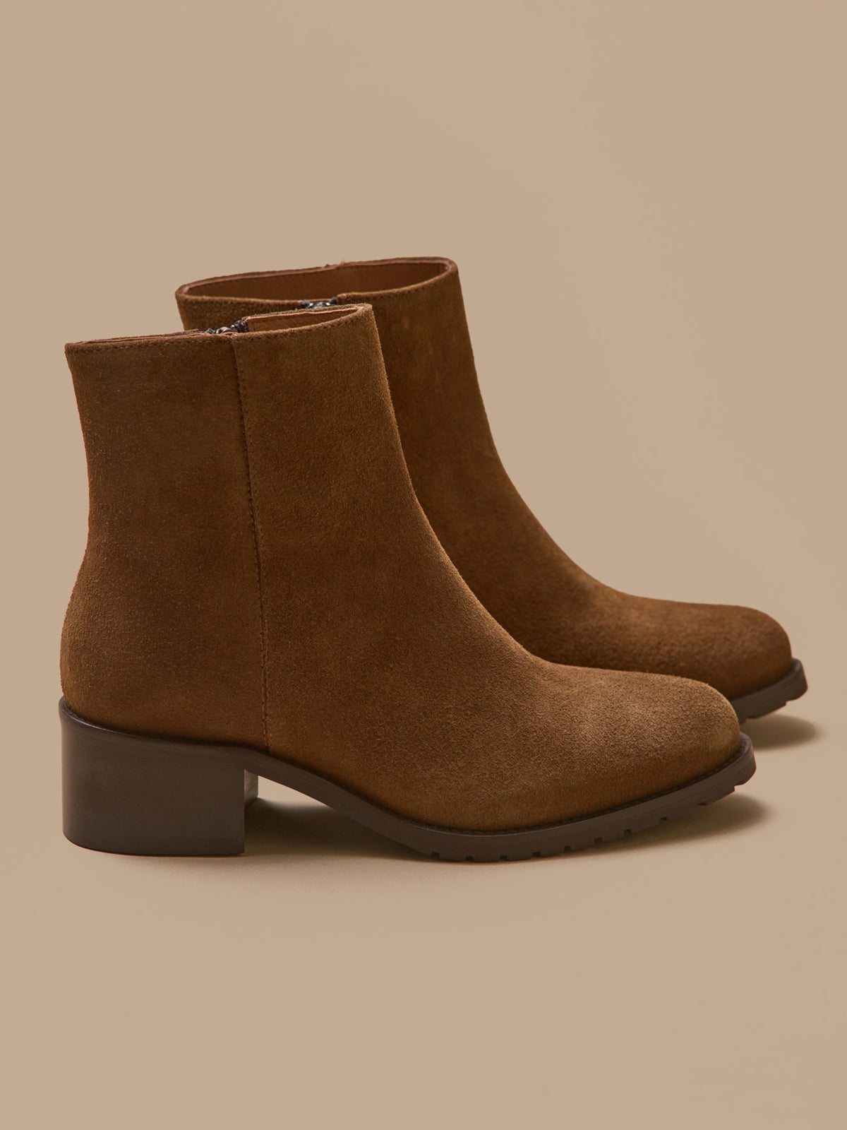 Women's leather heeled boots