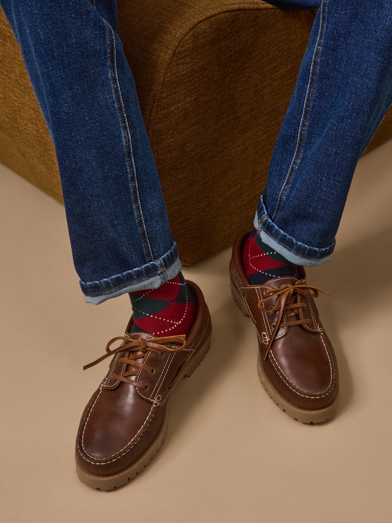 Men's leather deck shoes