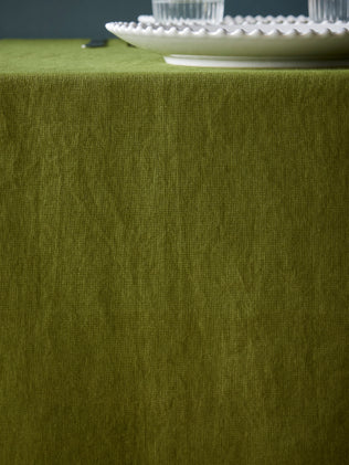Washed linen tablecloth