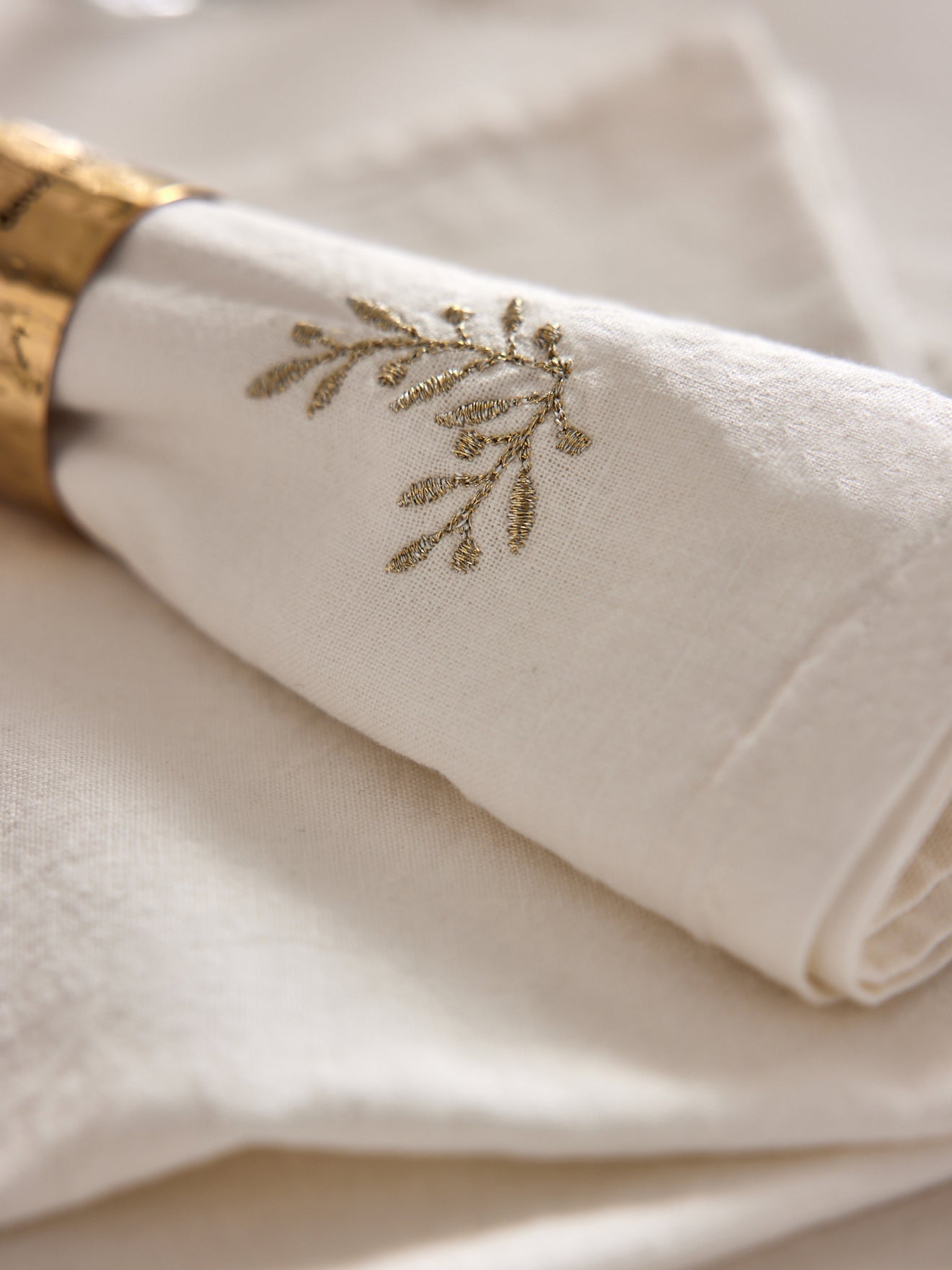 Serviettes de table brodées - Les Plaisanteries Serviettes de table brodées - Les Plaisanteries
