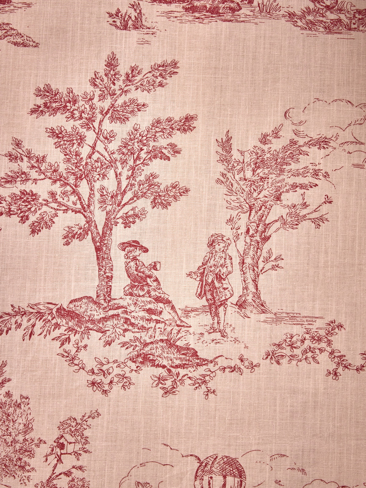 Jouy-inspired woven cotton tablecloth